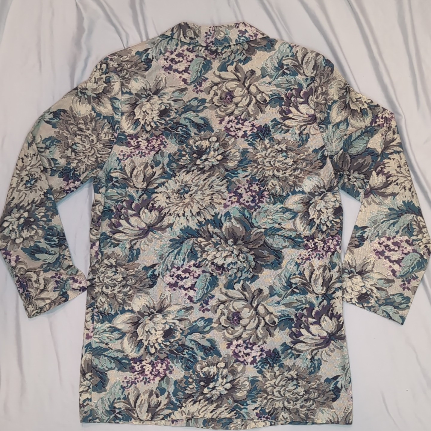 Eber San Francisco Women’s Floral Tapestry Blazer Unlined Jacket Shoulder Pads