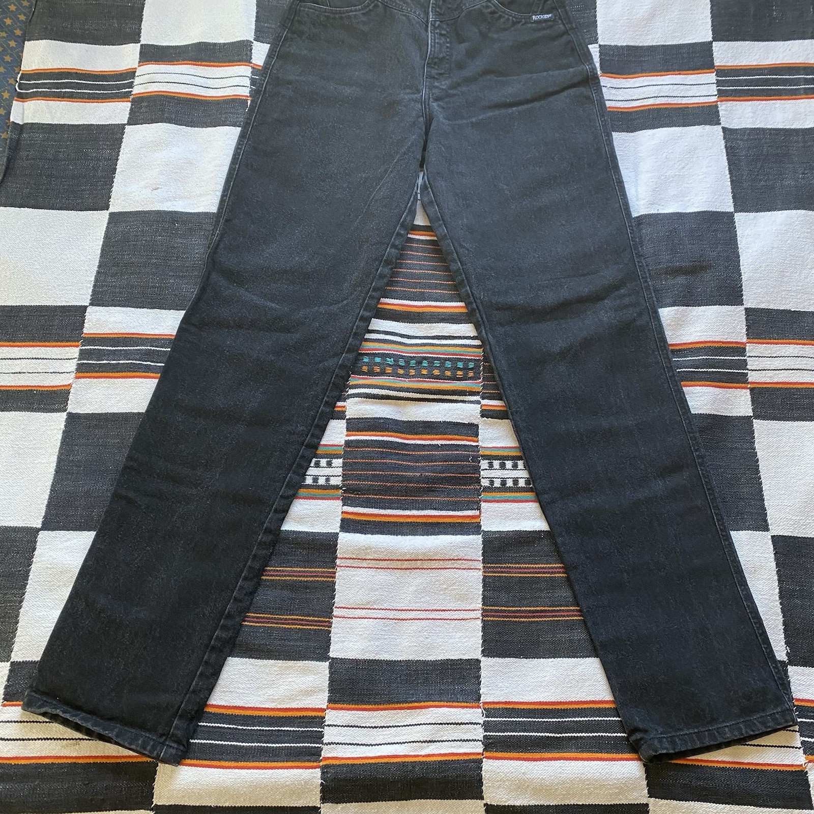 Vintage Wrangler High Rise Bareback Black Jeans. Size 26/34. Western Wear. USA.