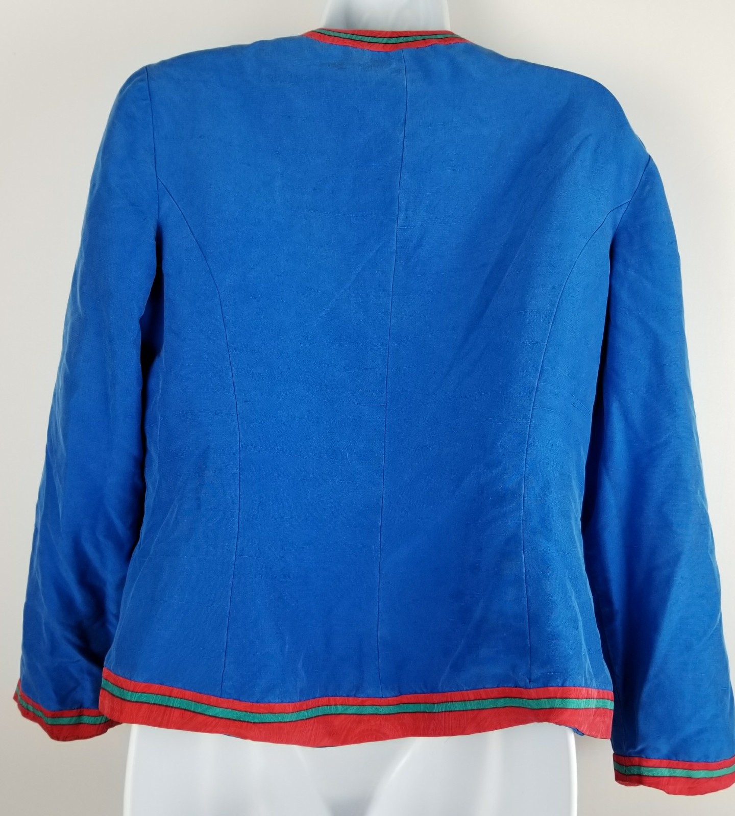 Anne Crimmins UMI Collection Jacket vintage 80’s size 14 Blue paisley applique