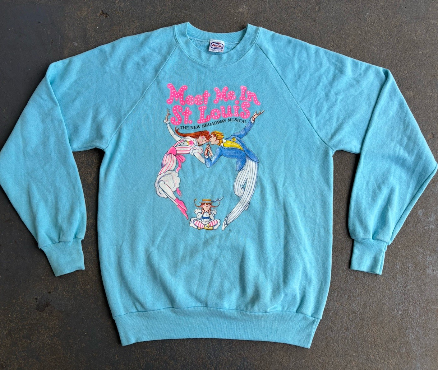 1989 Rare Meet Me In St. Louis Broadway Crewneck.M/L. Anvil USA