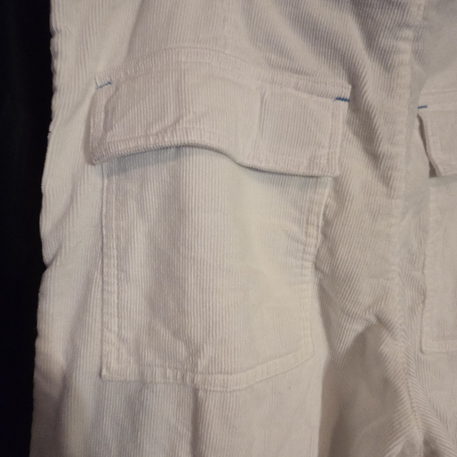 Vintage 90s Y2K Buggirl White/Blue Cords Baggy Wide Leg Pants Skater Rave Sz L