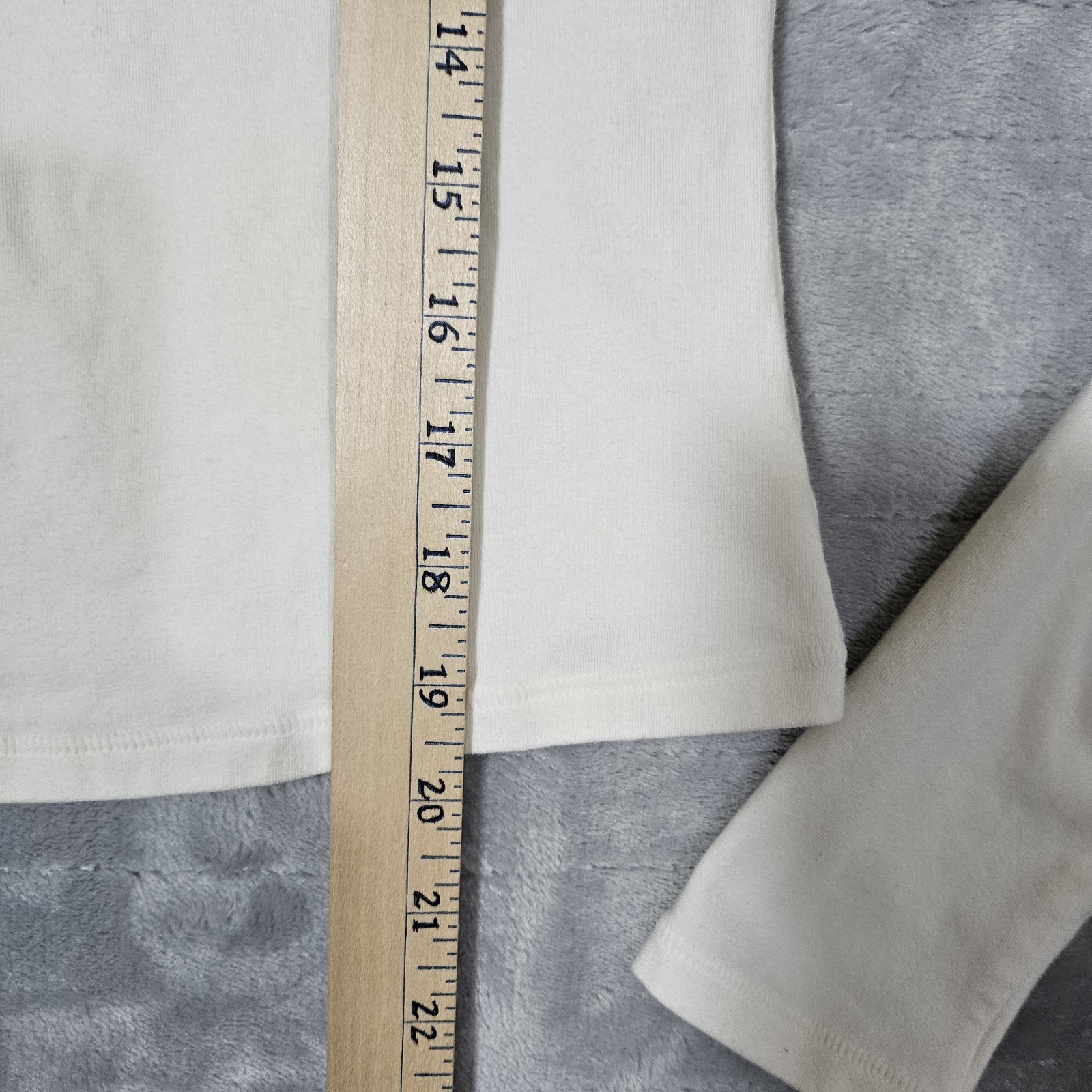 Skims Cotton Jersey Long Sleeve T-Shirt | Size S Small | Marble White |
