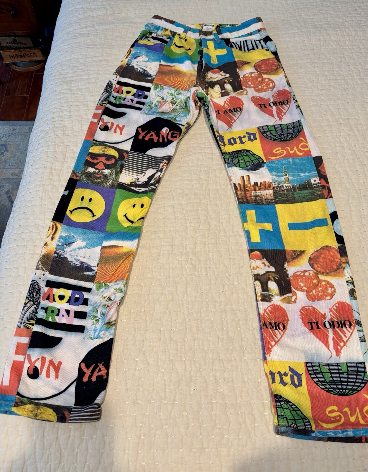 Vintage Original Moschino Mod Happy Face Jeans 32 Waist