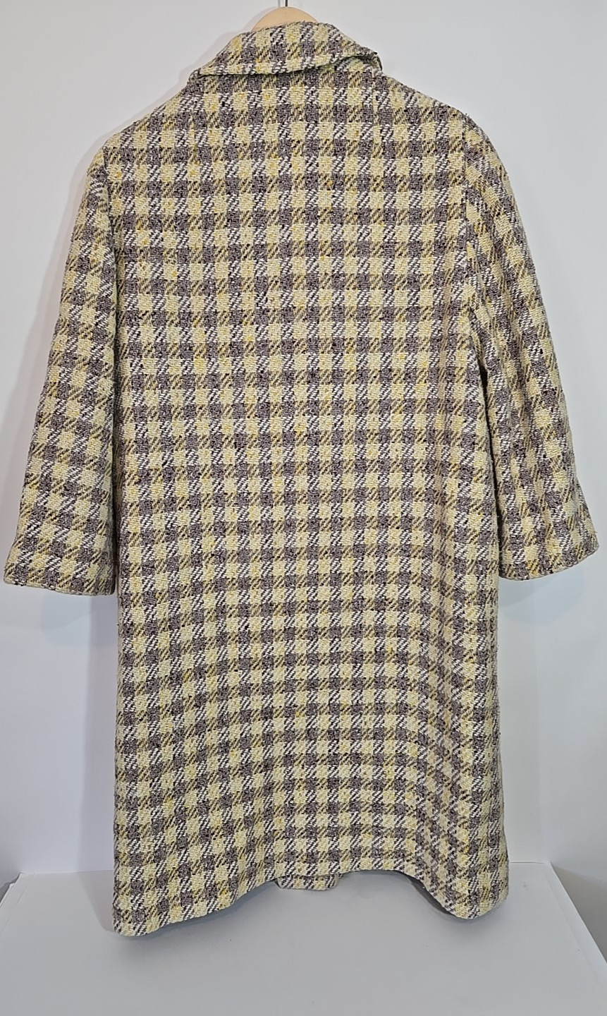 George Straith Ltd Vintage 60s Plaid Woolen Scottish Tweed Dress Coat Size S/M
