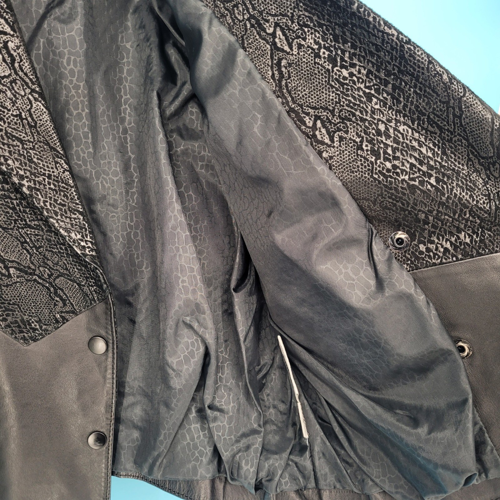 G-III Leather Fashions Jacket Womens Size S Vintage 80s Snakeskin Double Breast