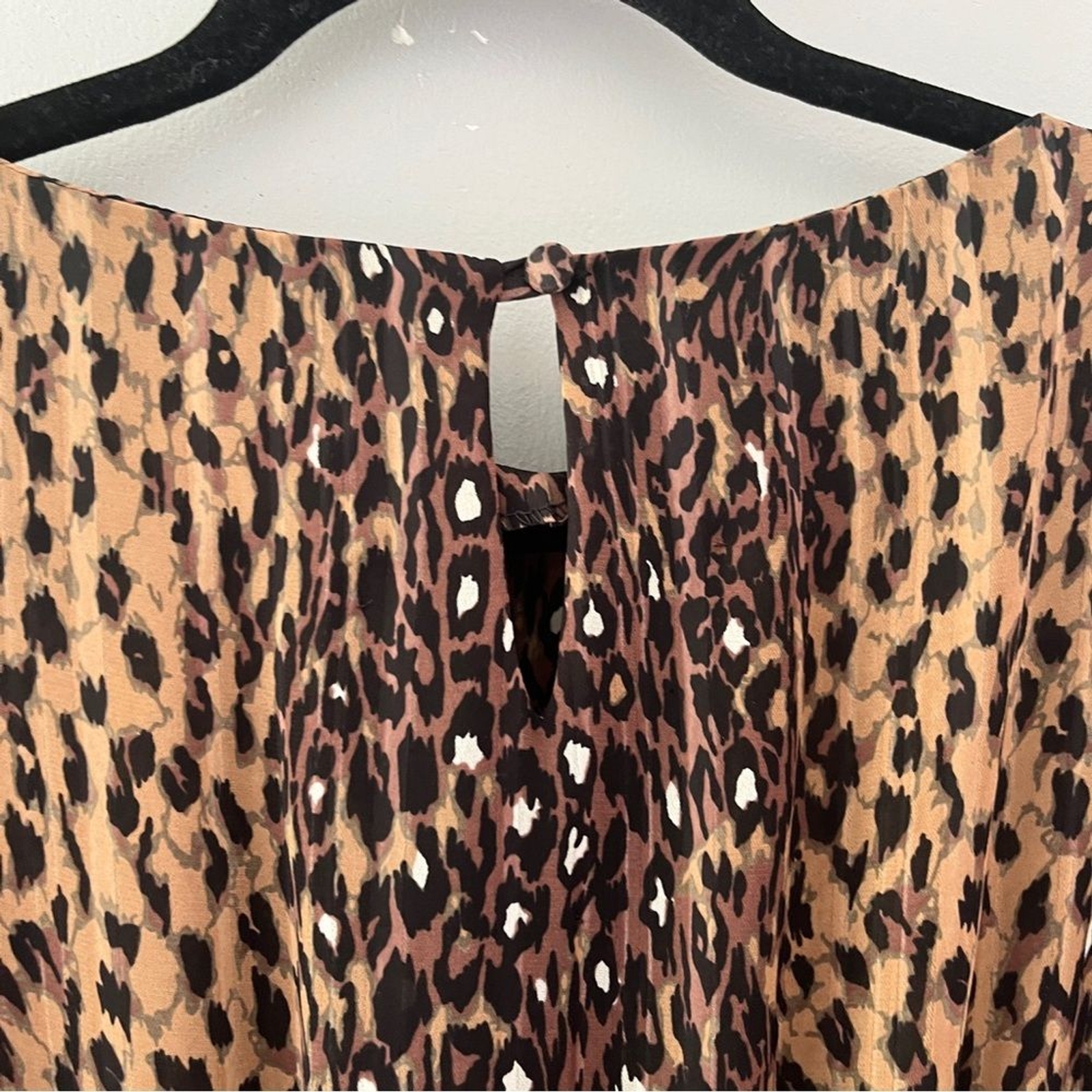 Vintage Taurus II Long Sleeve Animal Print Dress Lightweight Sheer