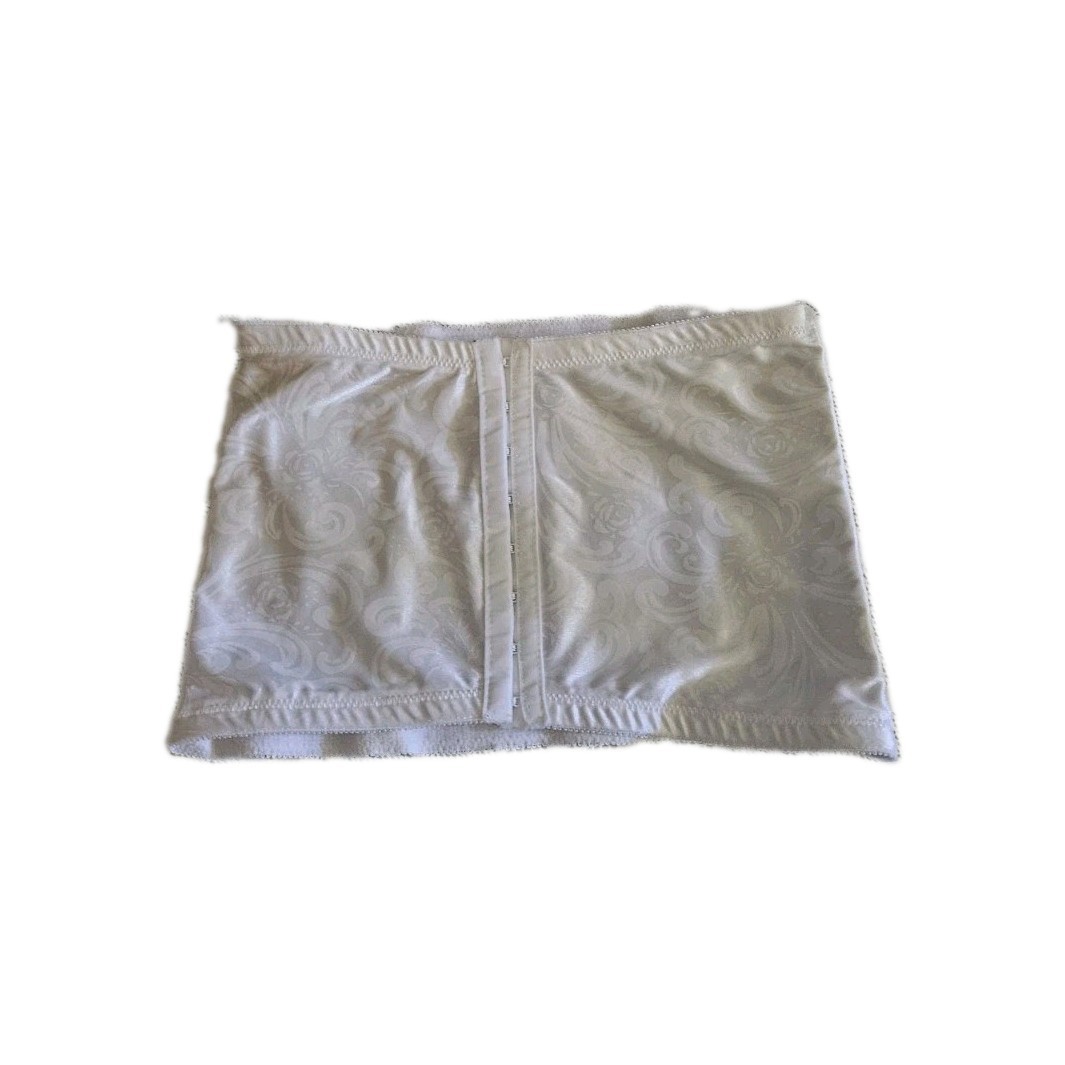 Vintage 90s Cupid 5067 Extra Firm Control Waist Cincher Girdle Damask White Larg