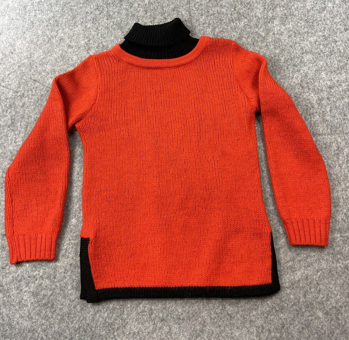 Vintage 50s Garland Rugglespun Orange Turtle Neck Sweater Chest