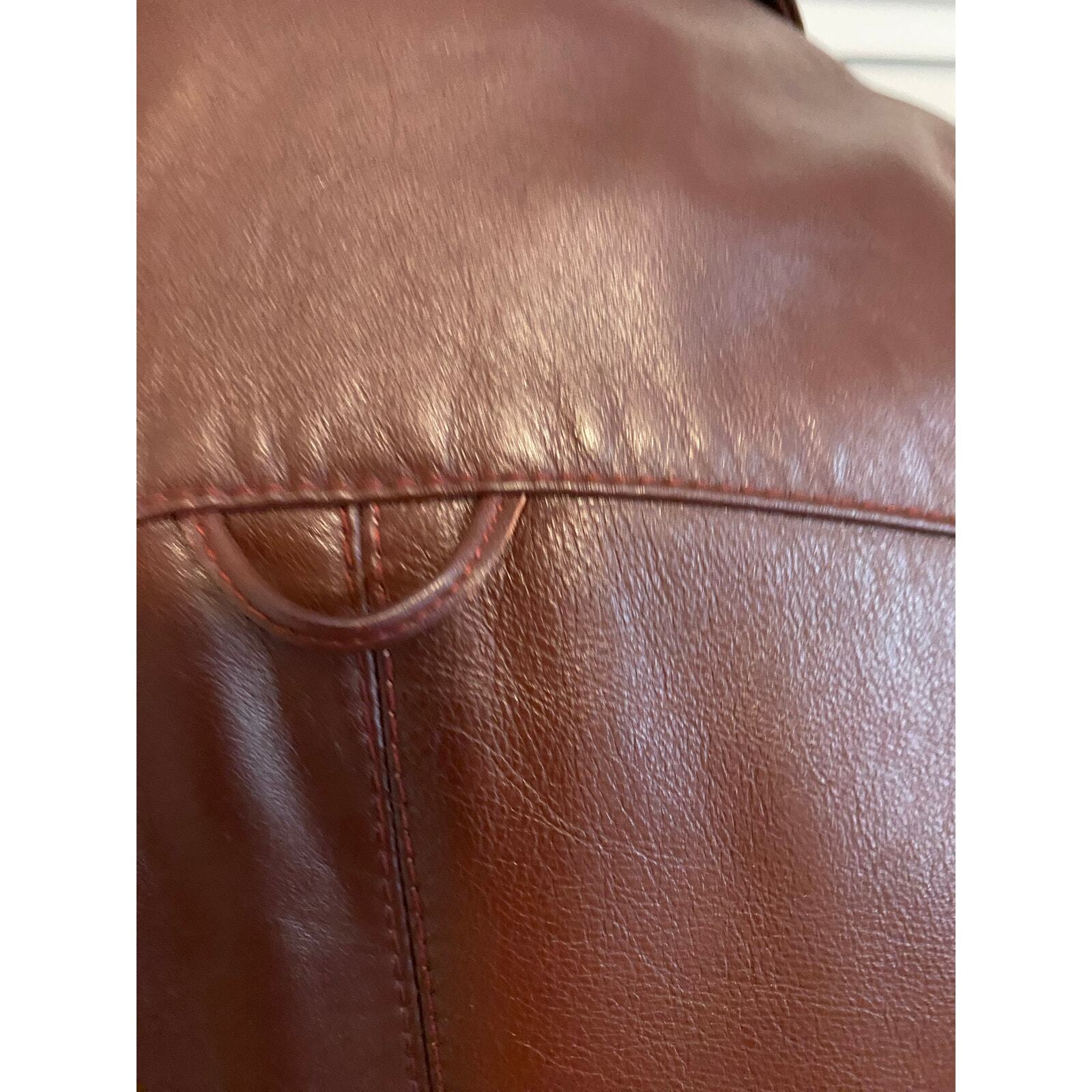 Vintage Etienne Aigner Women’s Oxblood Red Leather Blazer Jacket 1970s Burgundy