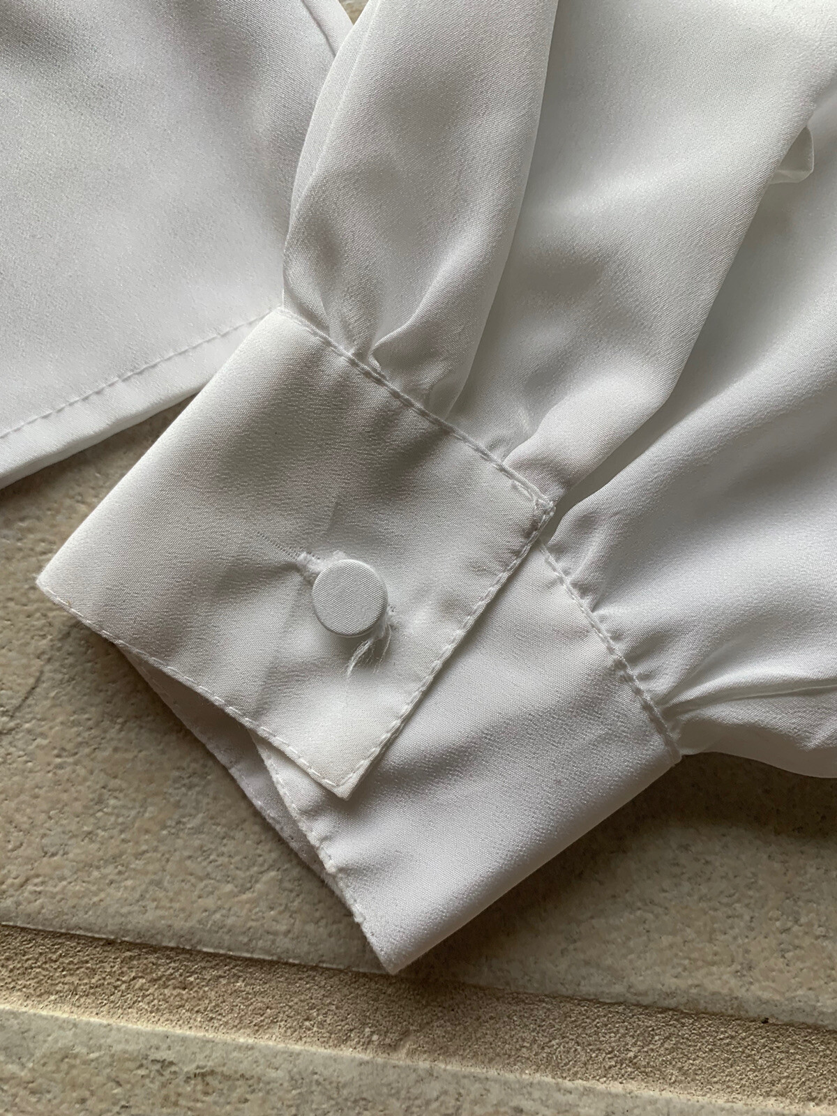 VINTAGE Lady Manhattan Sheer Blouse/Shirt/Top Polyester White Long Sleeve SZ 14