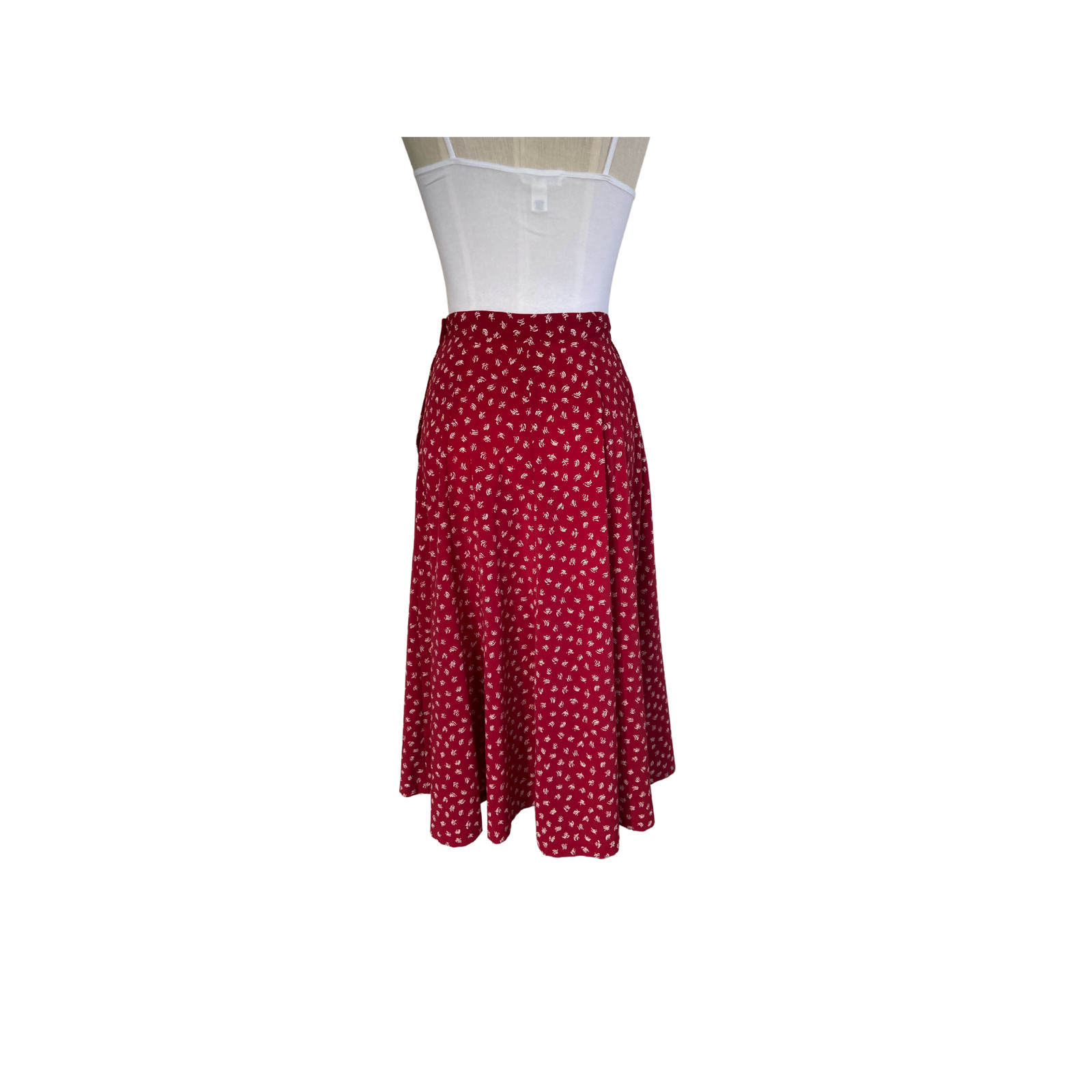 Vintage 1990s Cherry Red crepe bias cut Liz Claiborne Collection Bias cut skirt