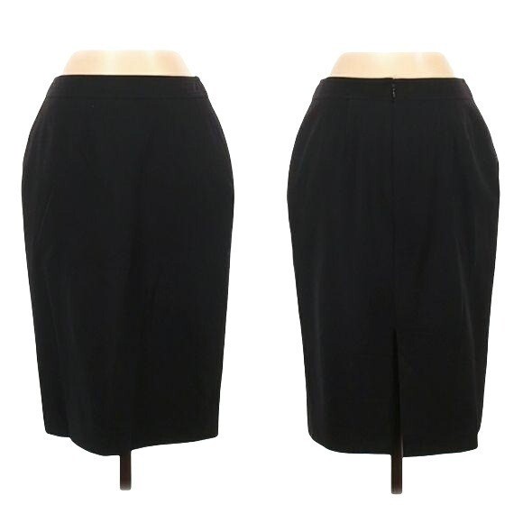 Vintage Worth Wool Cashmere Classic Knee Length Pencil Skirt Sz 4 Twee Career