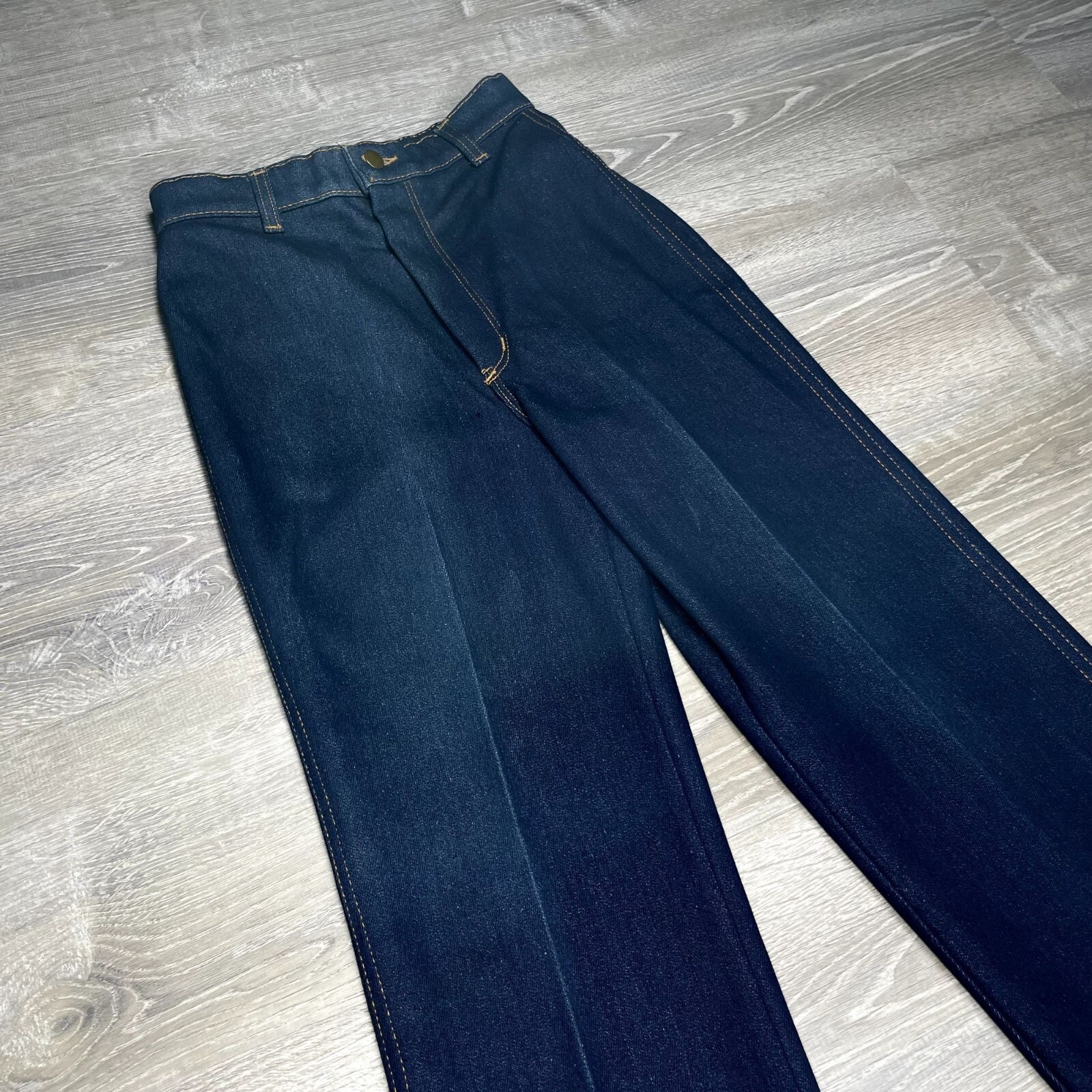 NWT NOS Vintage Womens Sun Belt Magic Band Dark Wash Denim Jeans 25″ – 26″