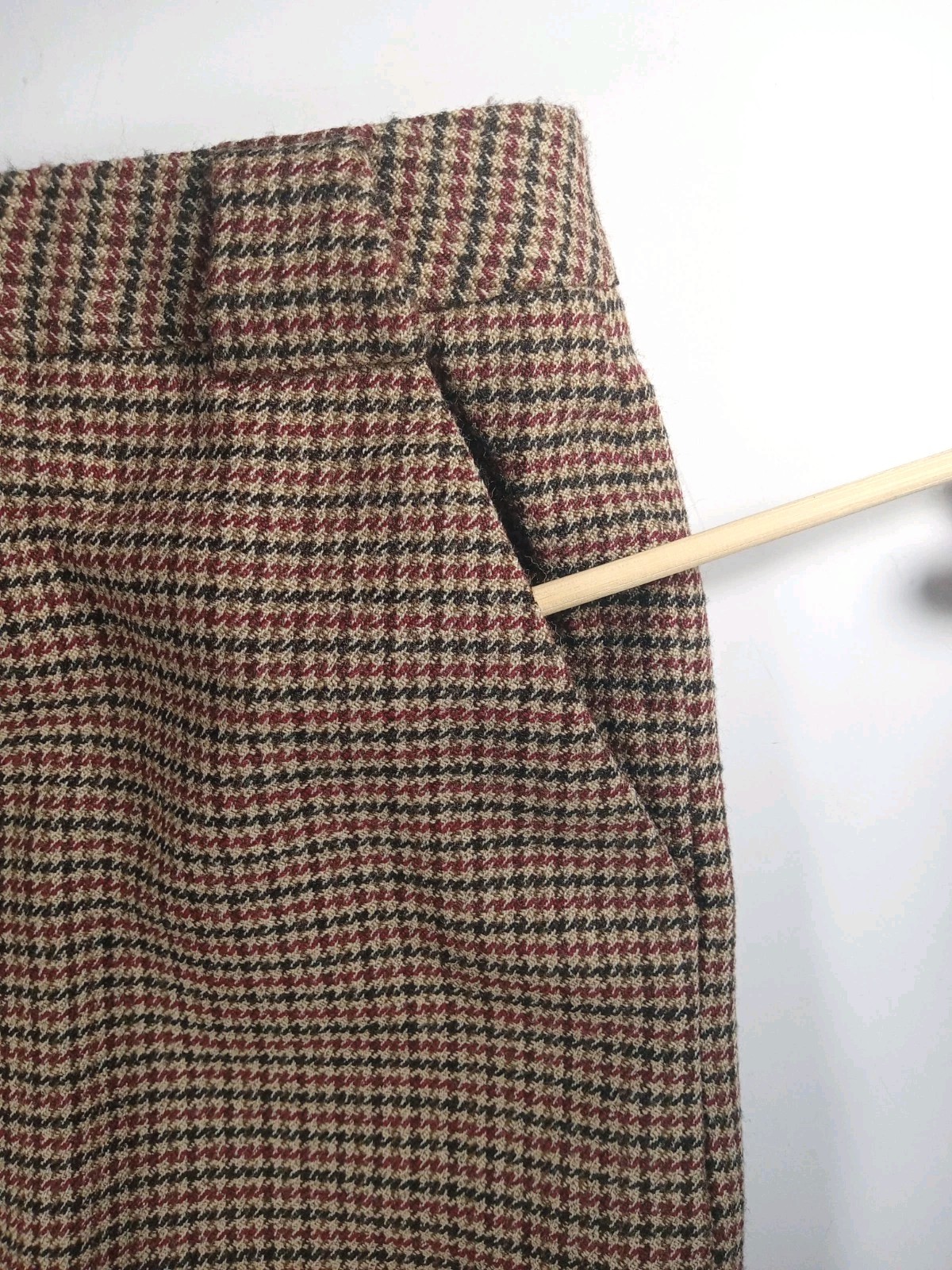 Vintage Rena Rowan Plaid Wool Skirt Size 14 Dark Academia 90s Tweed 32W X 30L
