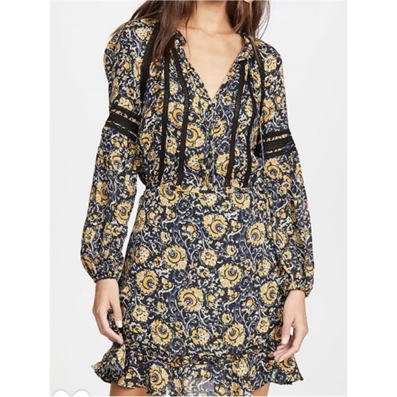 VERONICA BEARD Ida Floral 100% Silk Mini Boho Dress Sz S XS 0 paisley Floral