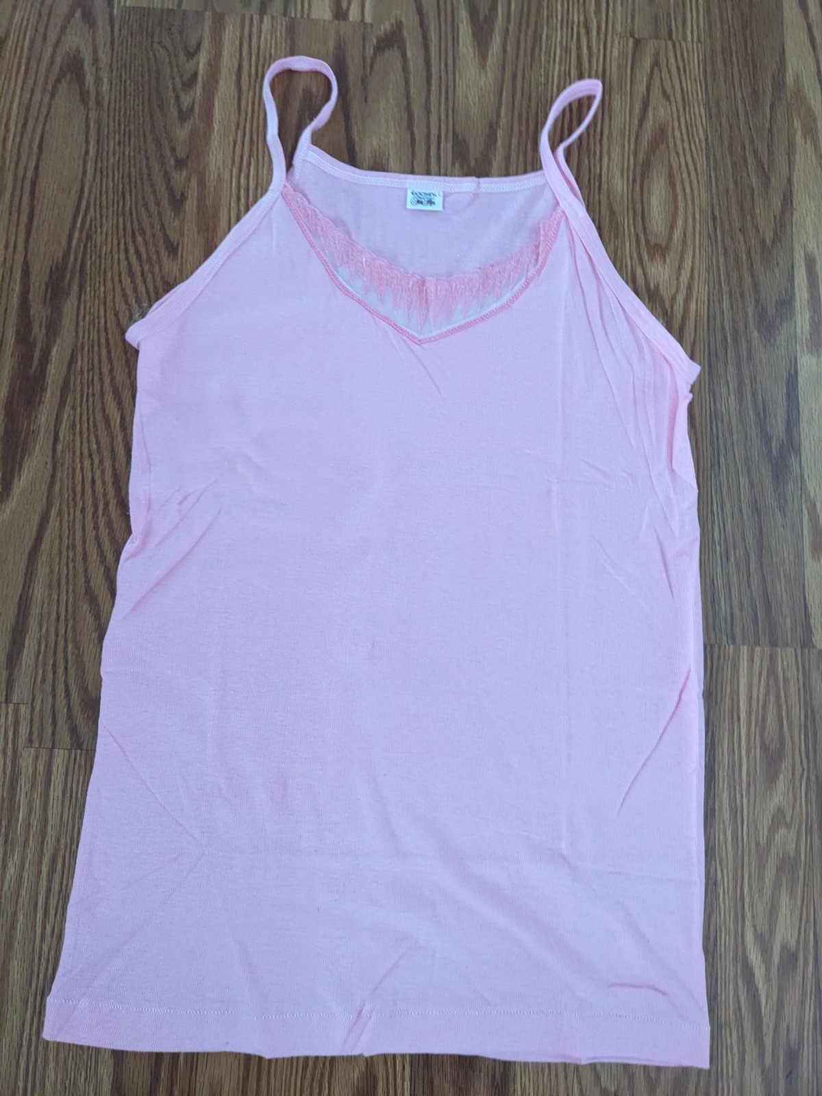 Vintage Camisole Tank Top Jockey For Her Pink 100% Cotton Womens Large USA