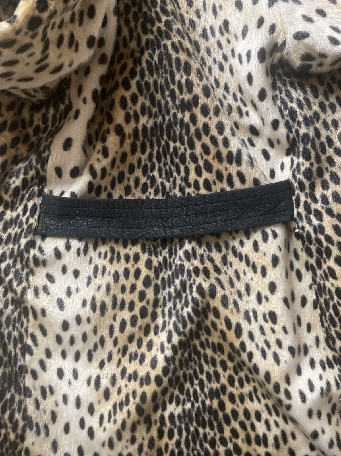 RARE Vintage 1960s Faux Leopard Swing Coat Safari Pinup Rockabilly La France M
