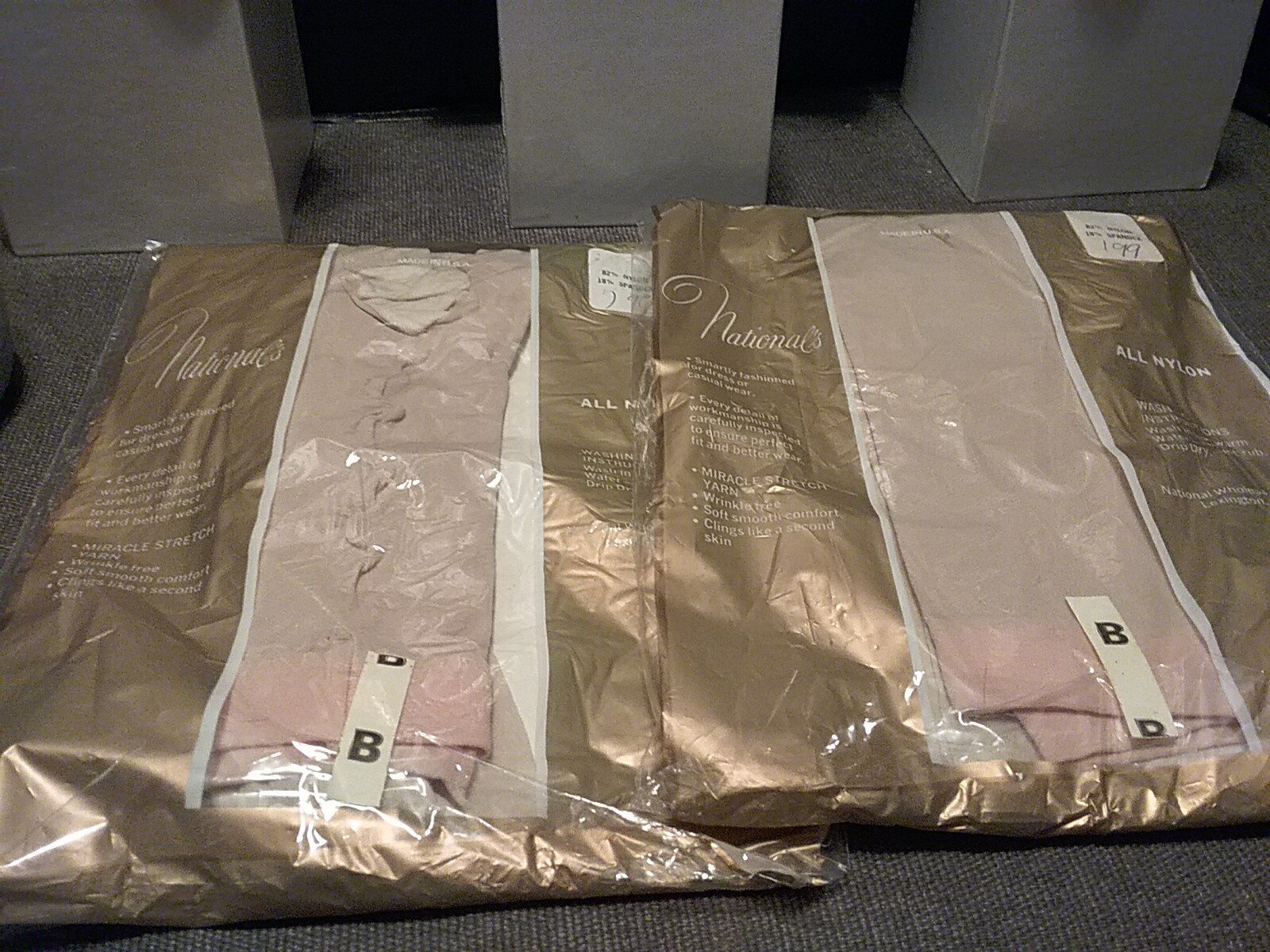 Vtg 1970’s Nationals Hosiery Pantyhose (Size B) Lot Of 4 Pairs Assorted Colors