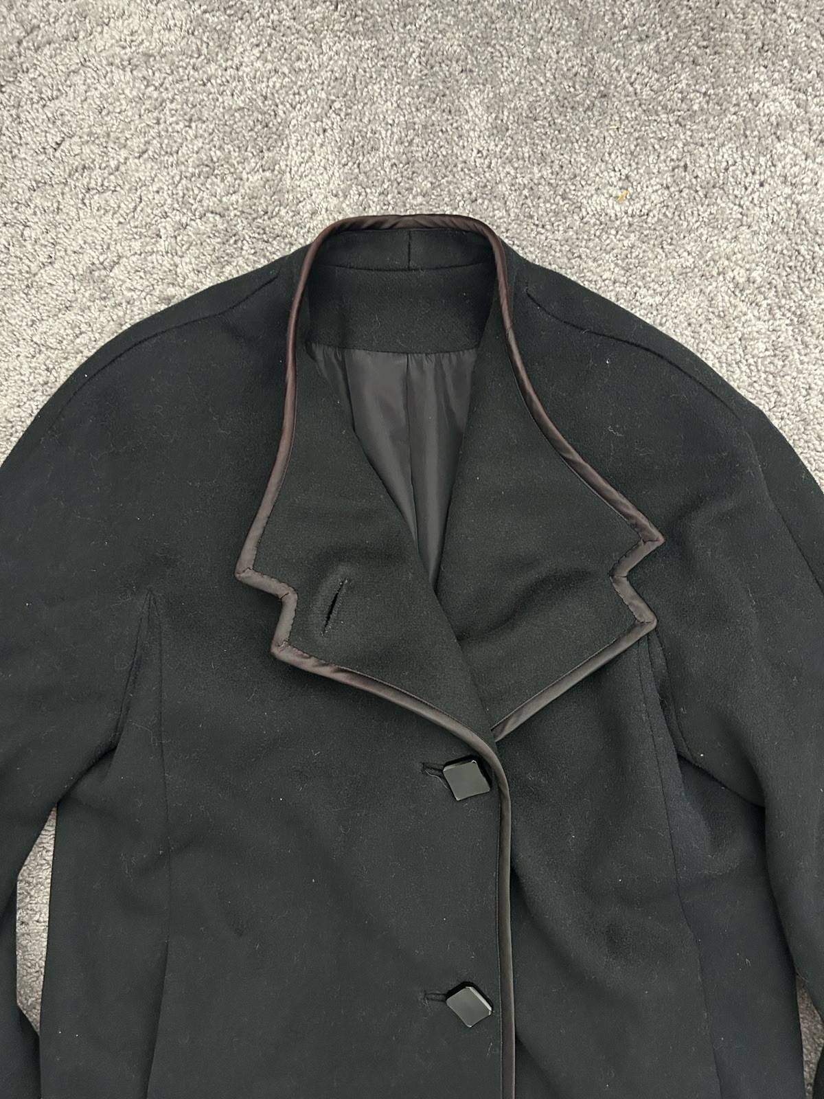 Vintage Sandra Rhodes Women’s Wool Asymmetrical Winter Coat Black Neiman Marcus