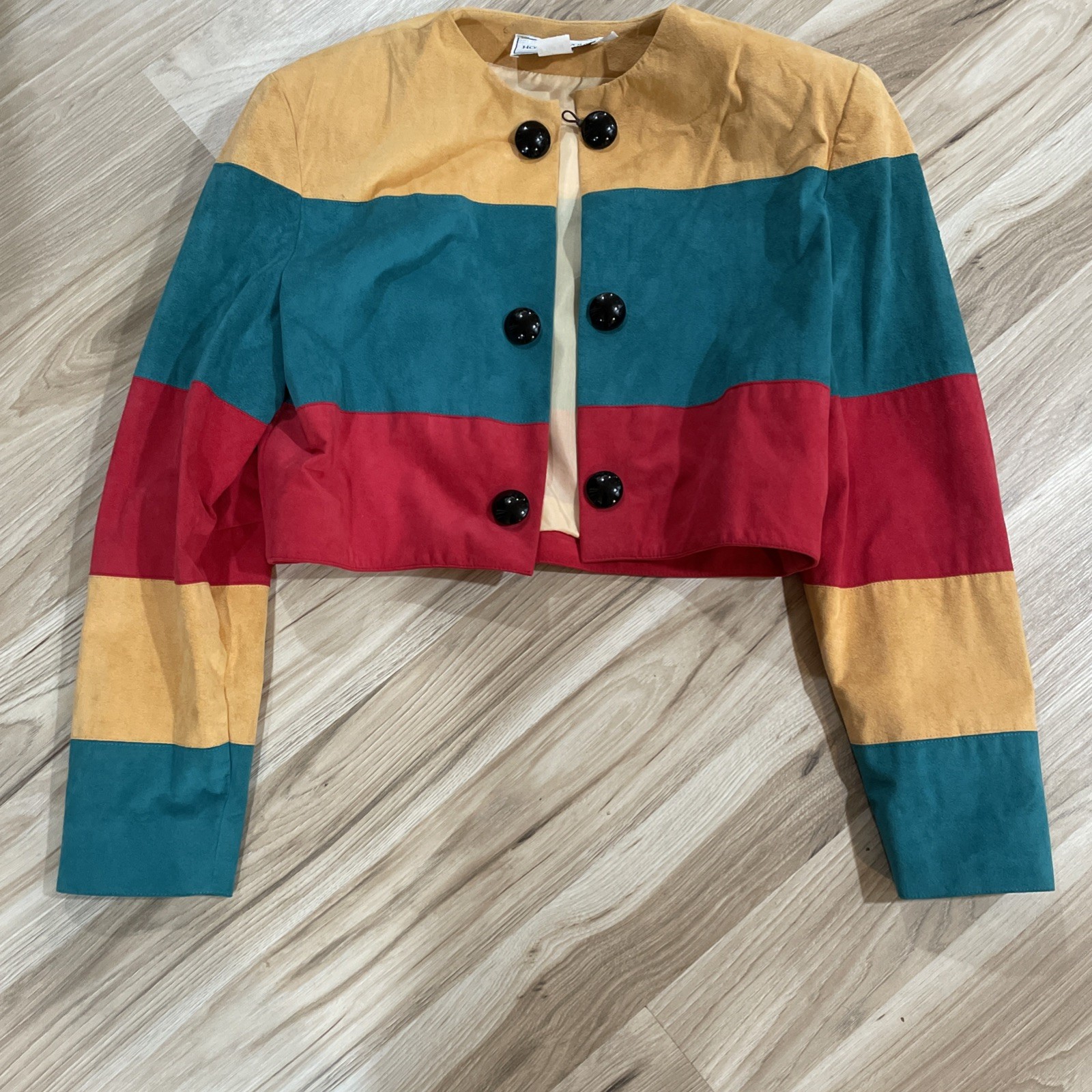 Vintage Howard Wolf Color Block Ultra Suede Bolero Jacket Size Small