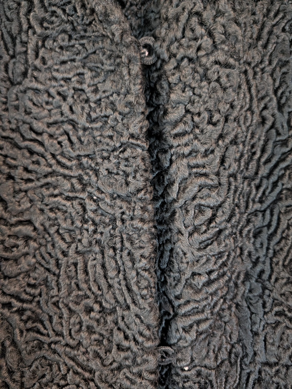 Rare Vintage Black Persian Lamb Fur Coat Jacket 47.5” Long Collector Estate Piec