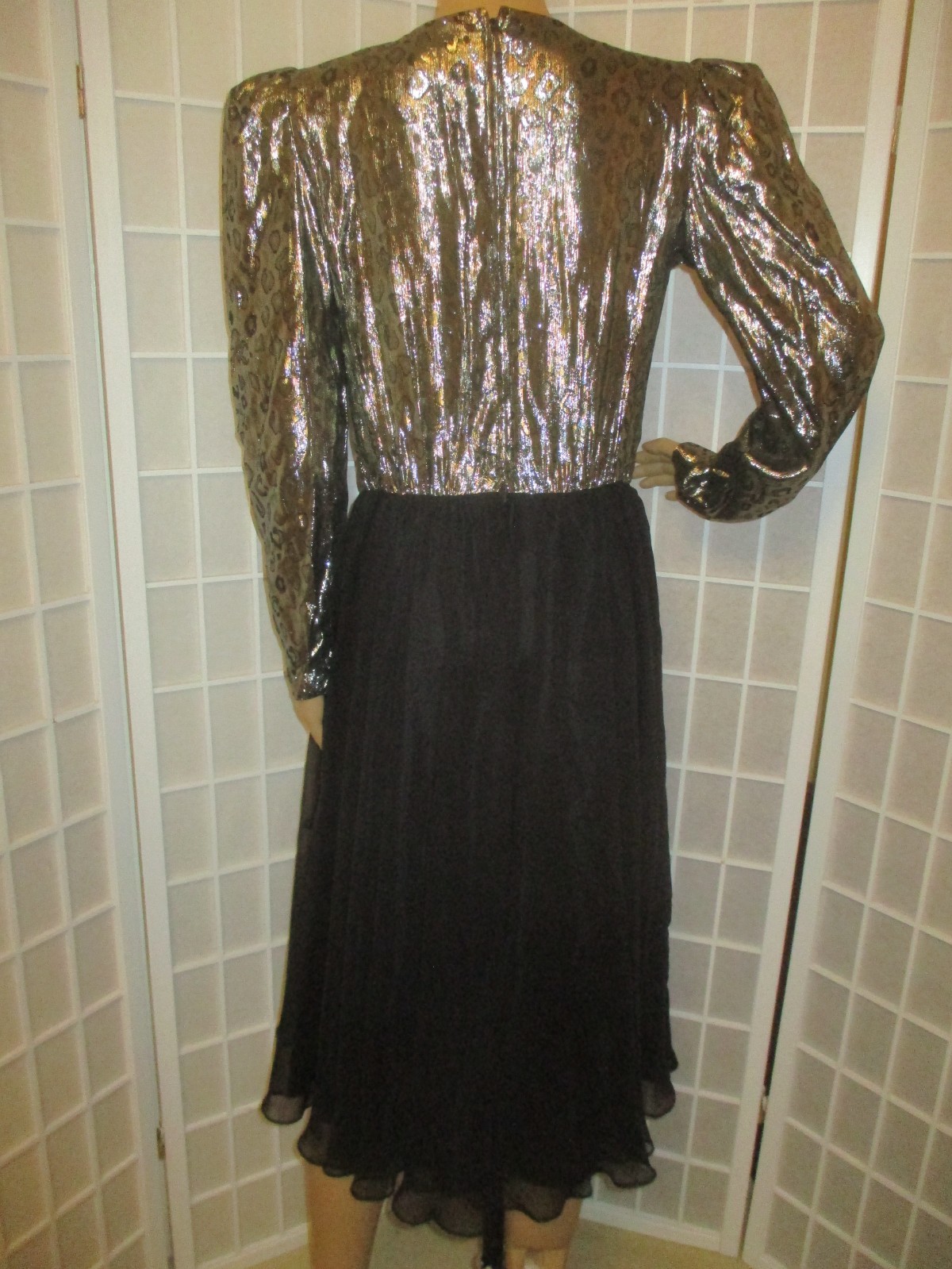 Cachet by Bari Protas vintage metallic/chiffon party dress