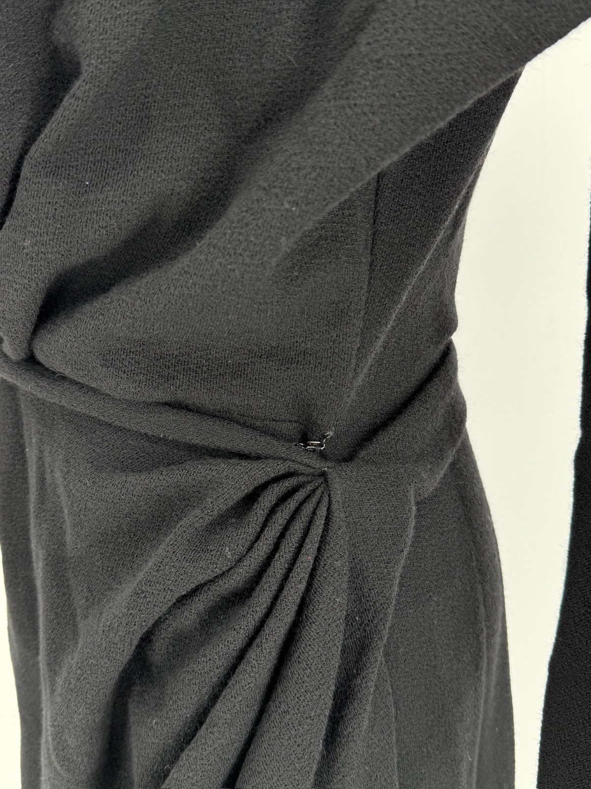 Donna Karan Archival Vintage Black Pure Wool Wrap Dress Sz 10 Union Made