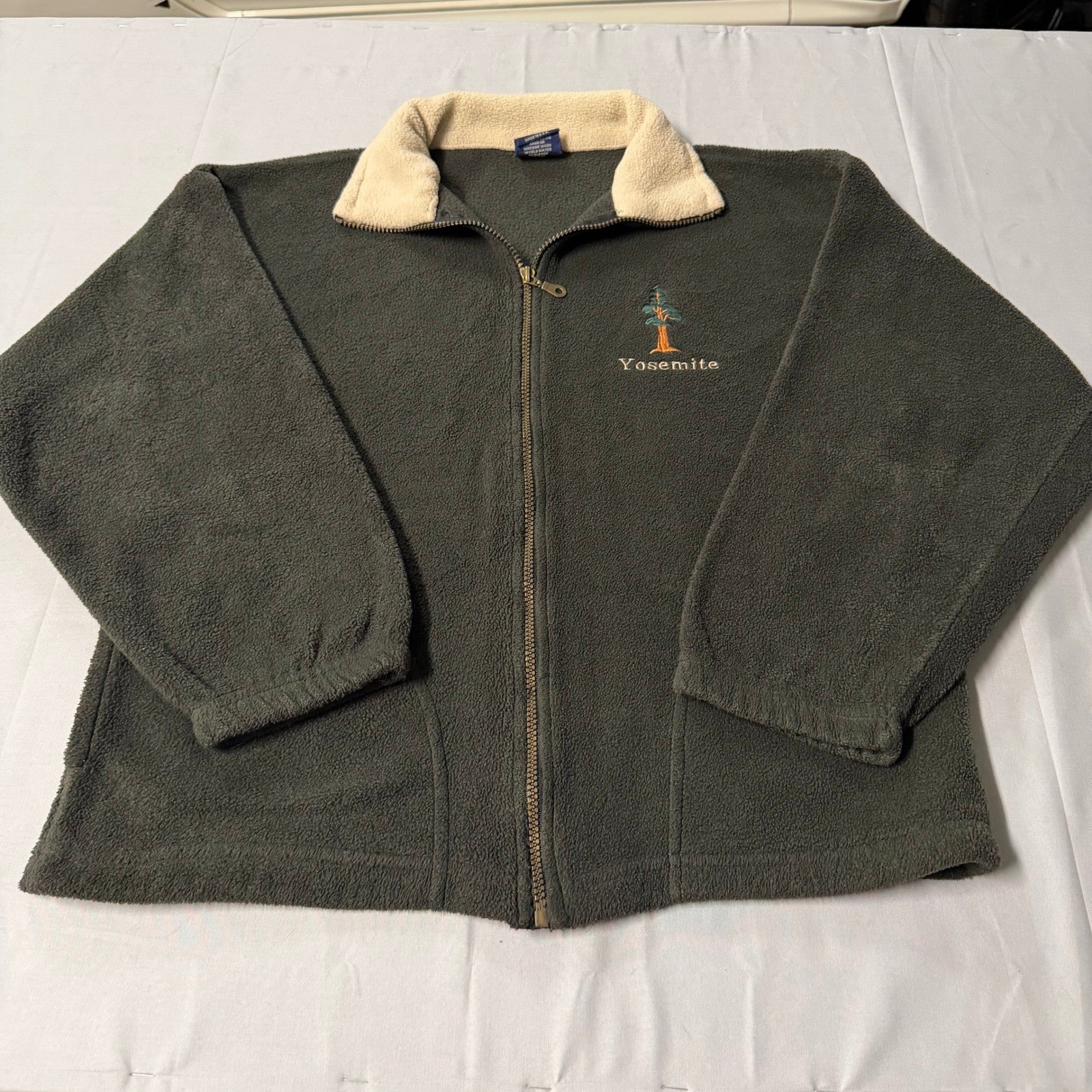 Vintage Tipsy Yosemite National Park Fleece Jacket Green Small Made in USA Zip