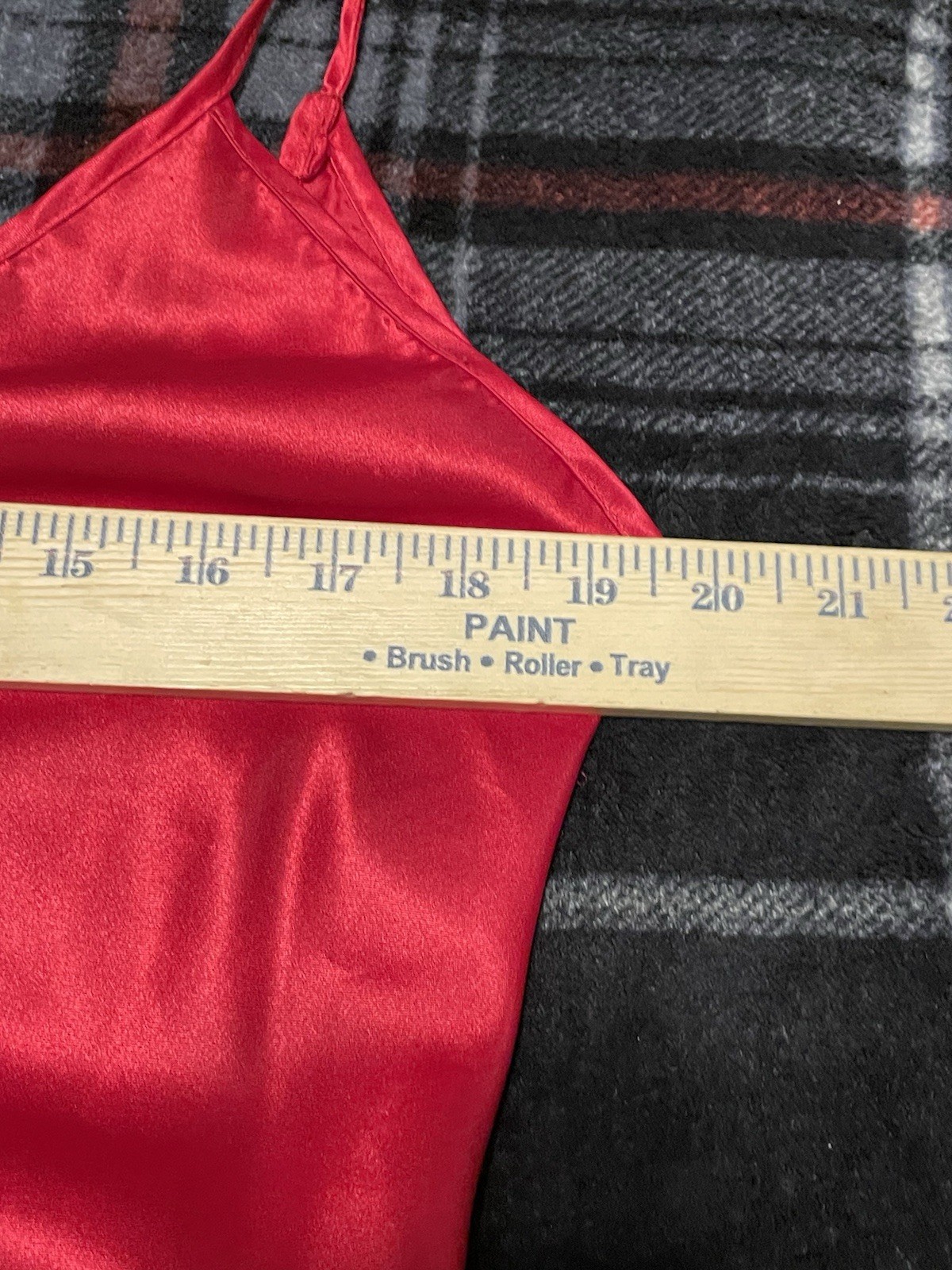 Vtg 90s Valentines Red Satin Chemise Nightgown Sz Medium Low Back Slip Dress