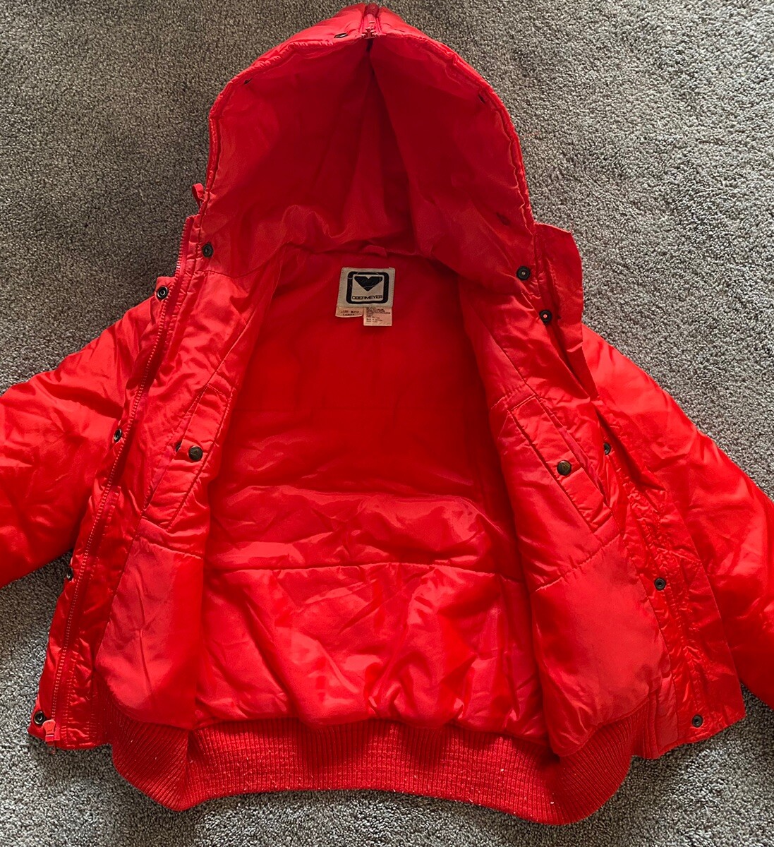 Vintage Obermeyer Womens M/12 Nylon Jacket Coat Red Made In British Hong Kong