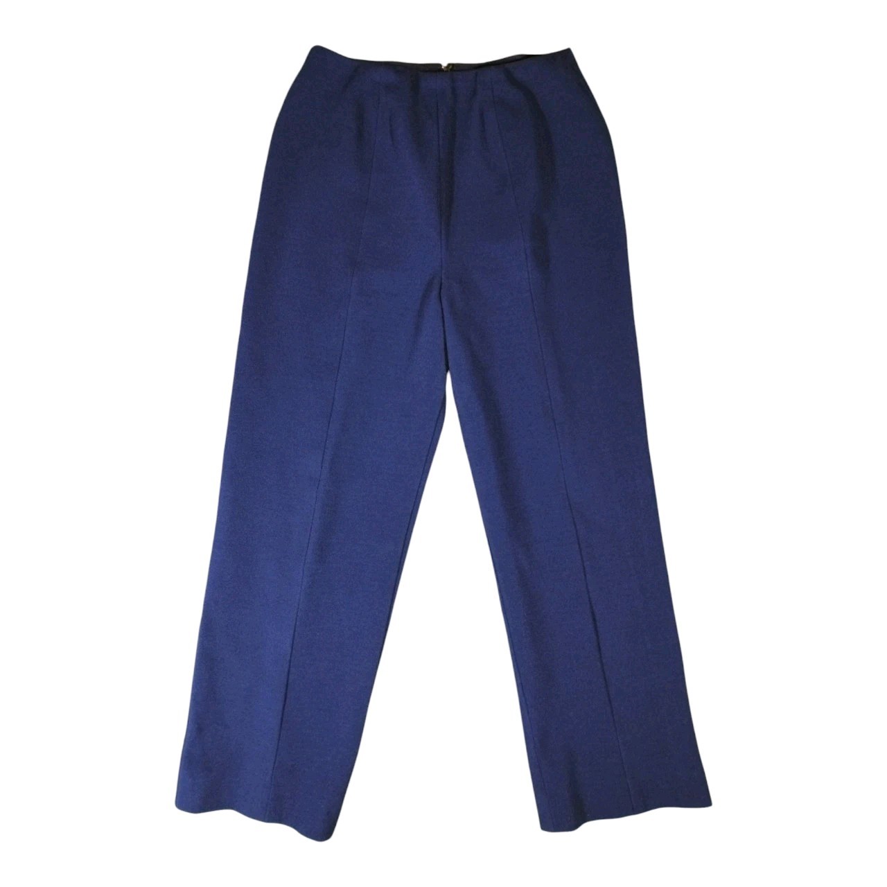 Vintage Pants Dark/Navy Blue Handmade Polyester Straight Leg High Waisted
