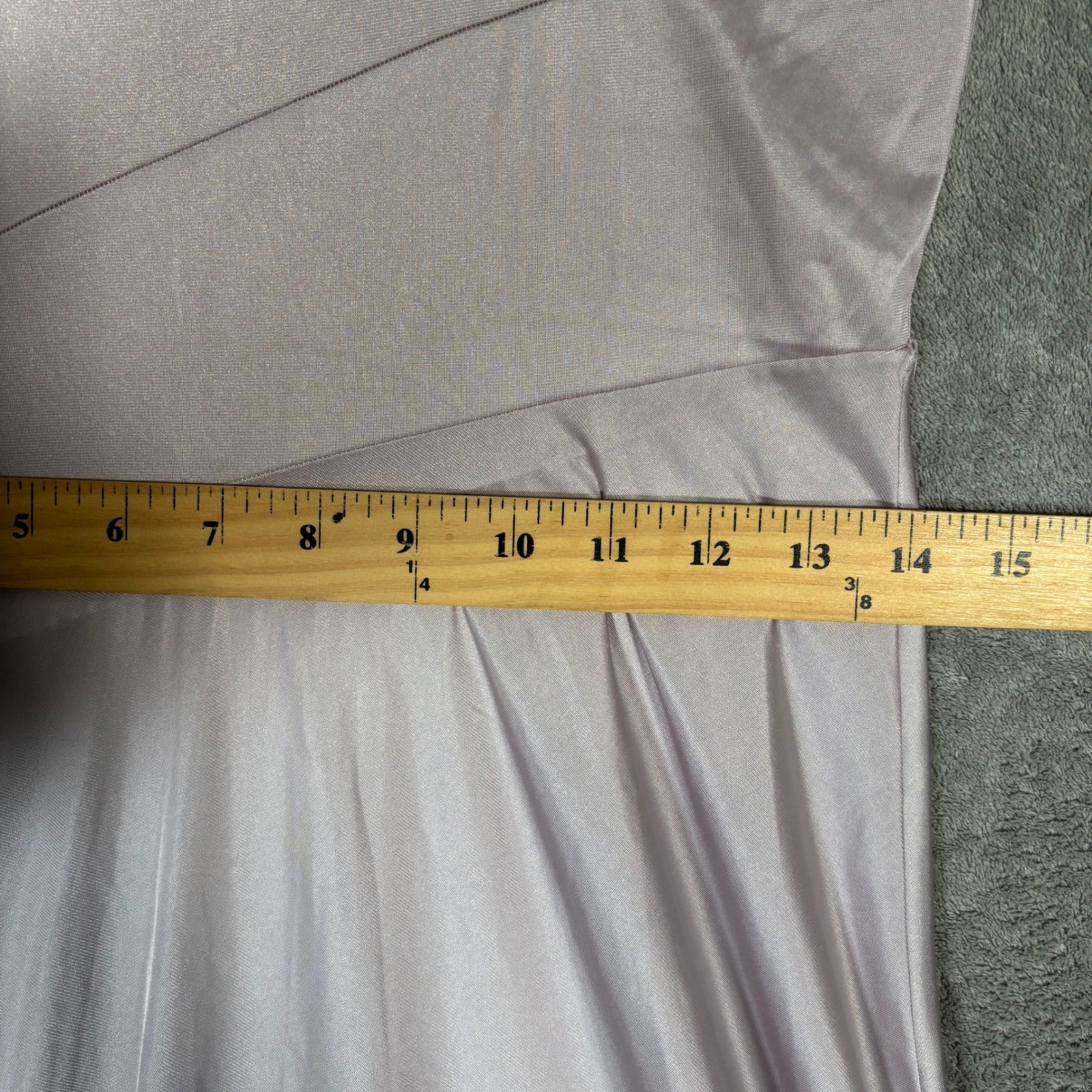Vintage Lavender Satin Maxi Slip Dress Lace Trim Purple Ethereal Dainty Size S