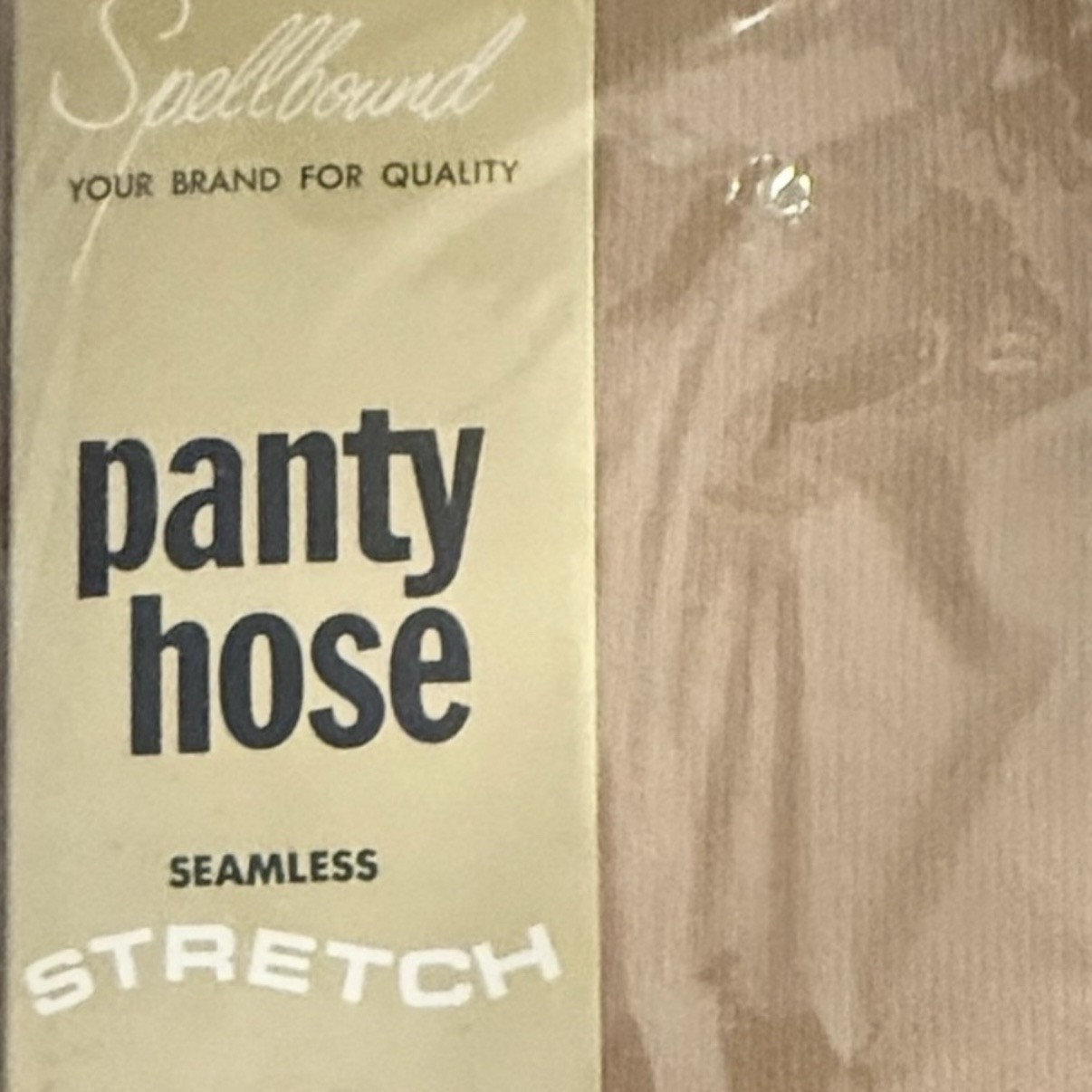 1960’s Mod Textured Pantyhose in Nude/Tan, Vintage Net Stockings Tights, NEW