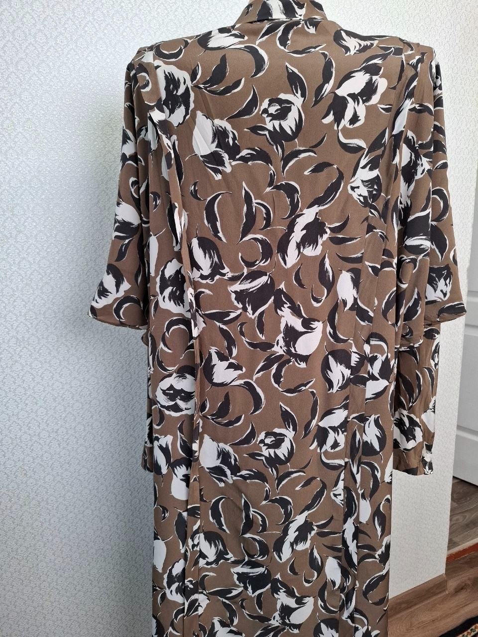 Vintage Selene Pure Silk Dress Women Sz US 20 EU 52 Floral Balloon Sleeve Italy