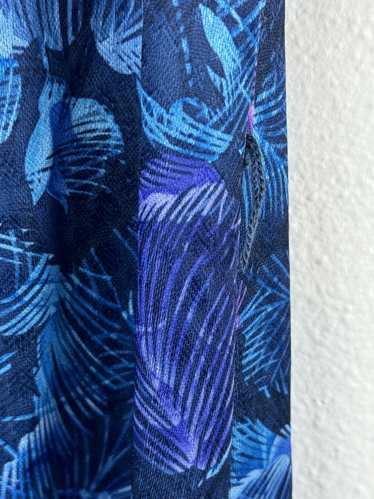 Vintage 1960s British Lady Blue Purple Tropical Floral Dress Union Made In USA