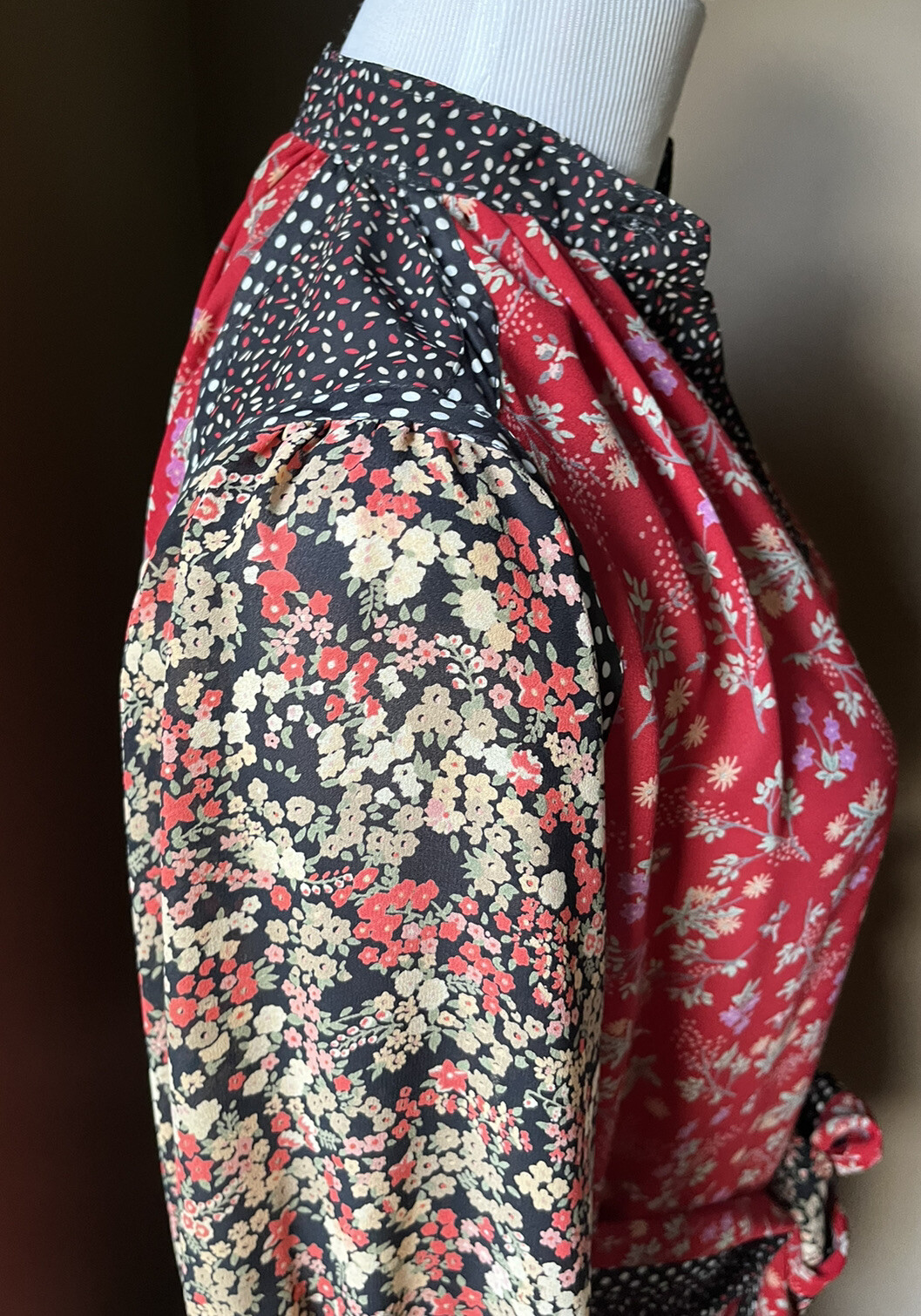 KOOS VAN DEN AKKER Floral, Dot, & Mod Art Mixed Print, Belted Boho Dress Size 6