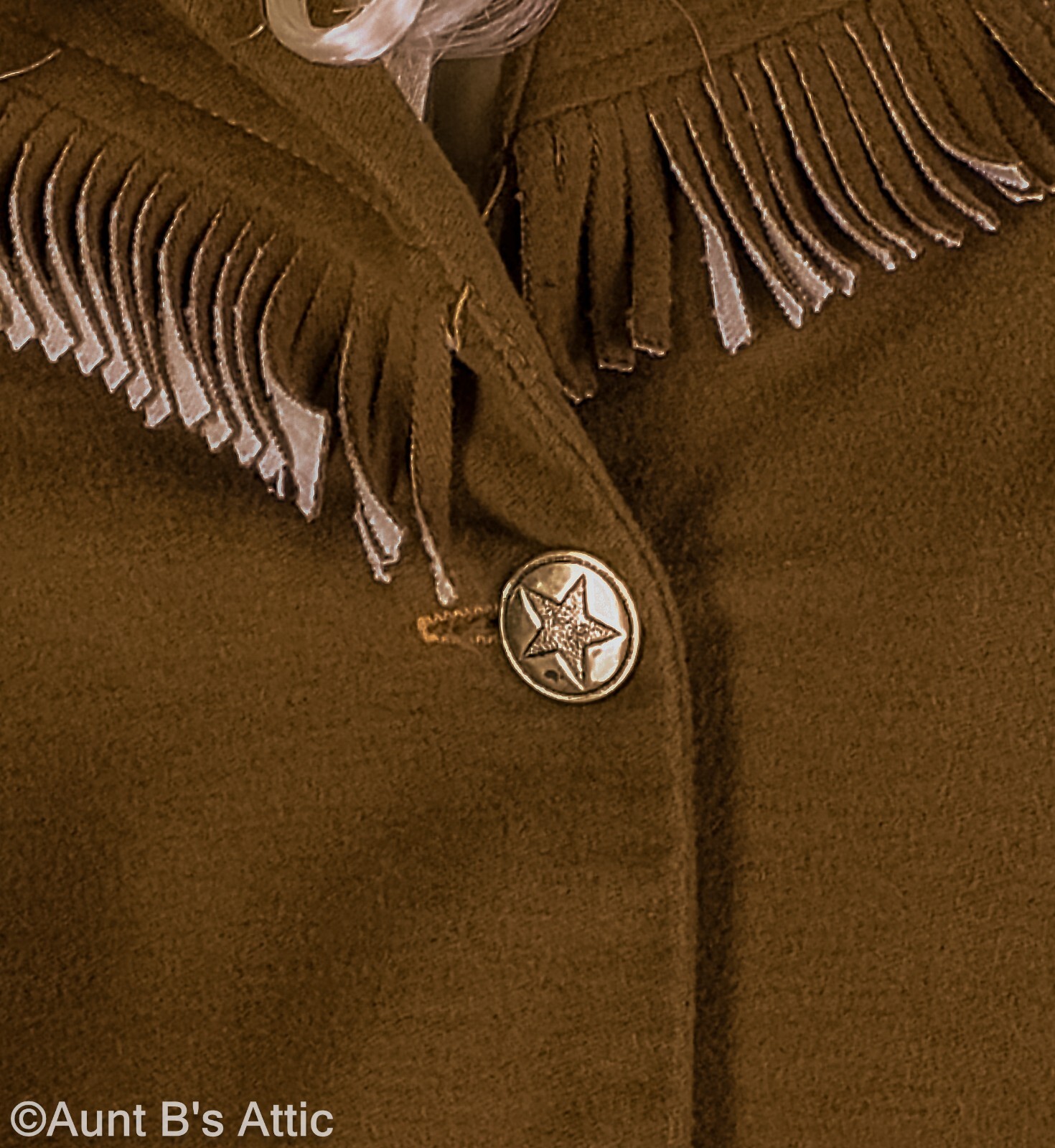 Western Cowgirl Outfit 3Pc Vtg 60’s-70’s Br/Tan Fringed Pant Shirt & Jacket SM