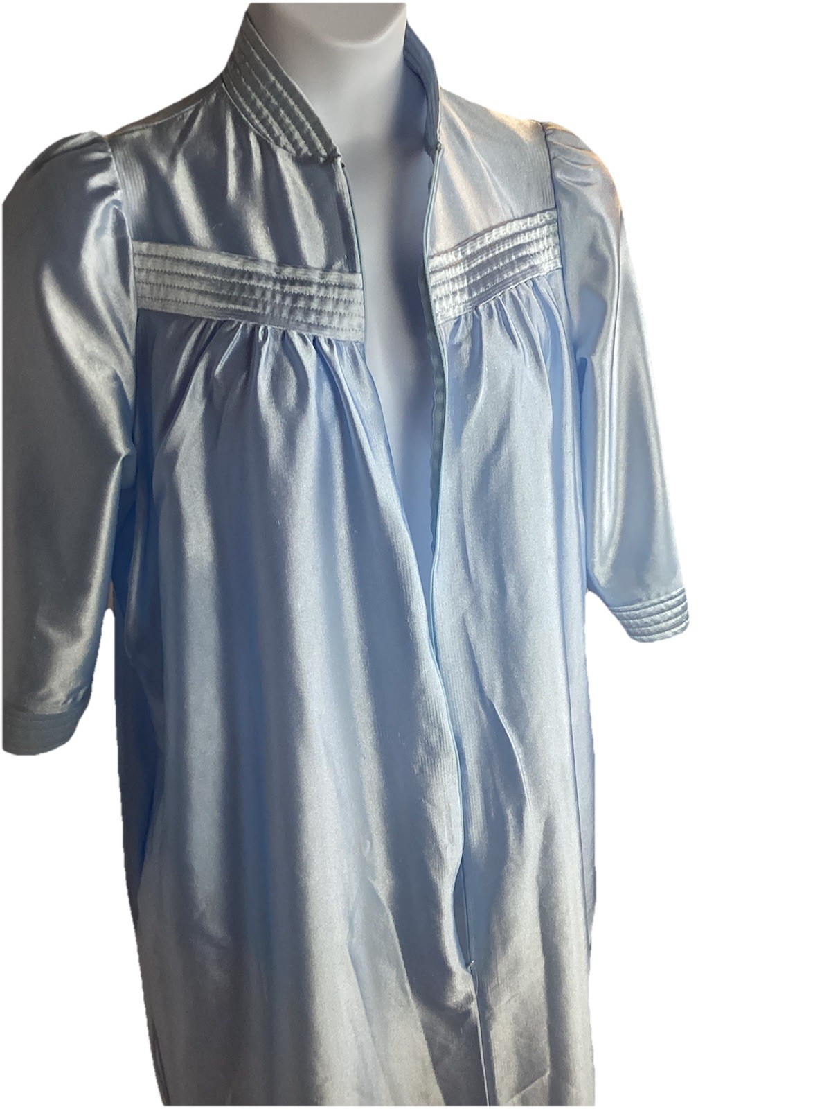 Vintage Sears 80’s At Home Wear Bathrobe Housecoat Baby Blue Bust 46″ Pockets