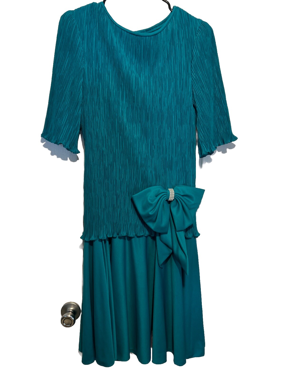 Vintage After Dark Evening Dress Turquoise Blue Size 13-14
