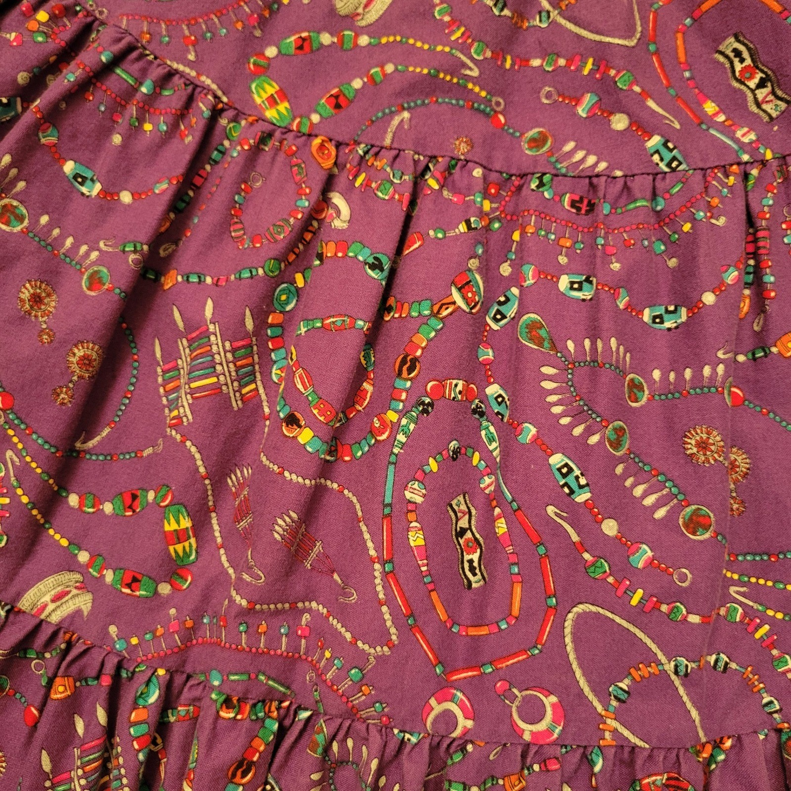 Malco Modes M Square Dance 5 Pc Teal Purple Southwestern Skirt Top Belt Hanky