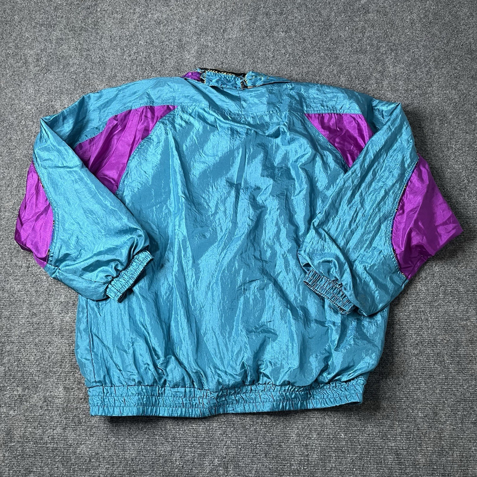 3 Vtg Basic Editions Colorful Windbreakers Jacket Coat Womens L Lot Bundle 1980s