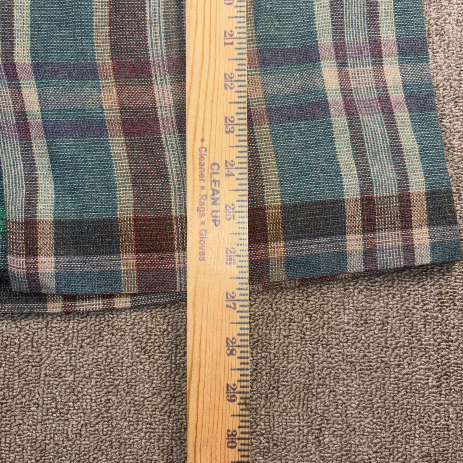 Vintage 1950s Handmade Plaid A-Line Midi Skirt Robin Zipper Teal Burgundy 27W