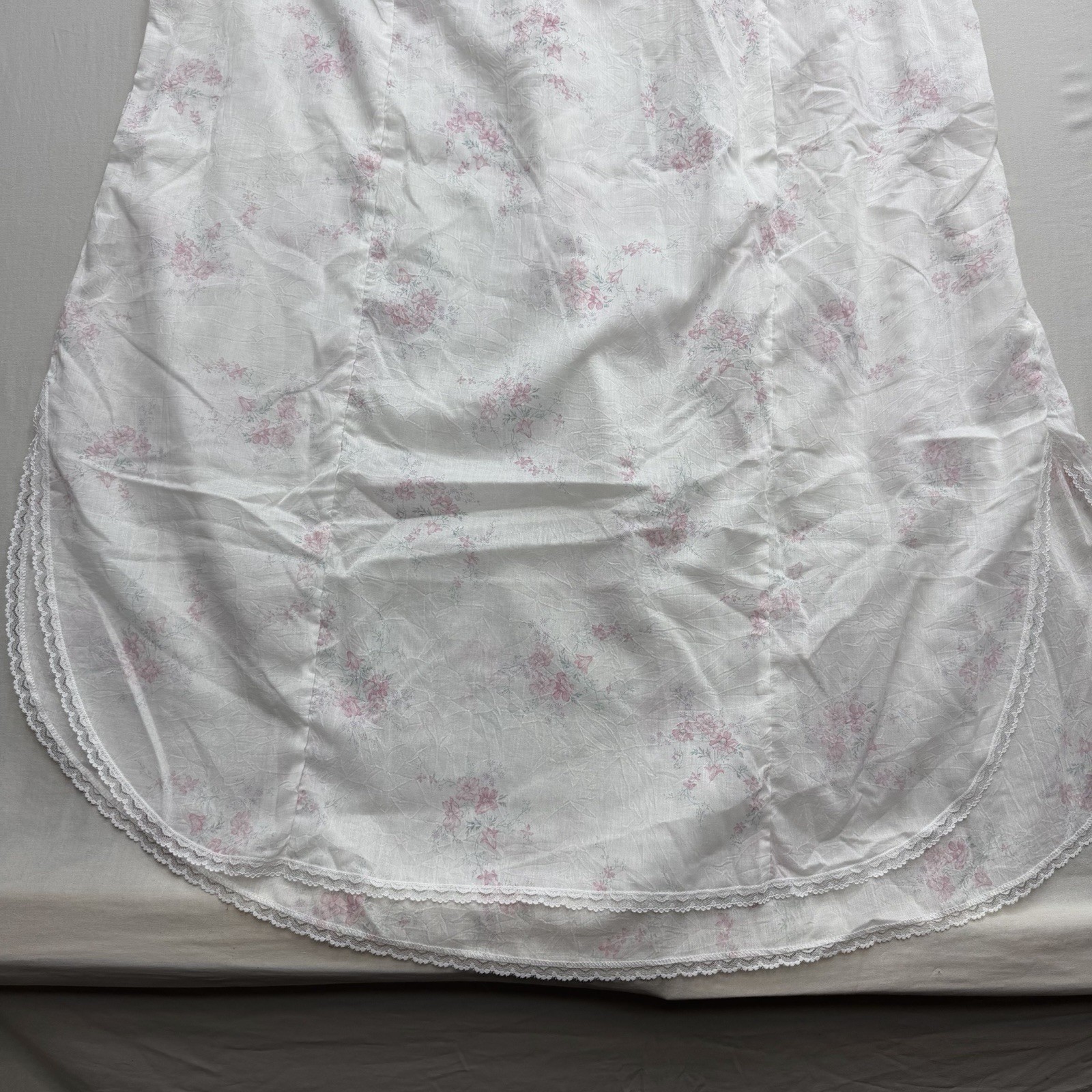 Willow Creek Vintage Floral Lace Sleeveless Nightgown Size 1X Plus White Pink XL