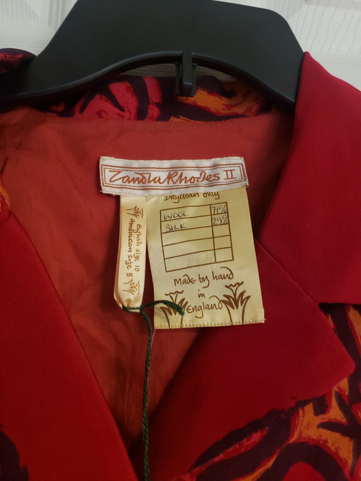 zandra rhodes vintage red floral dress