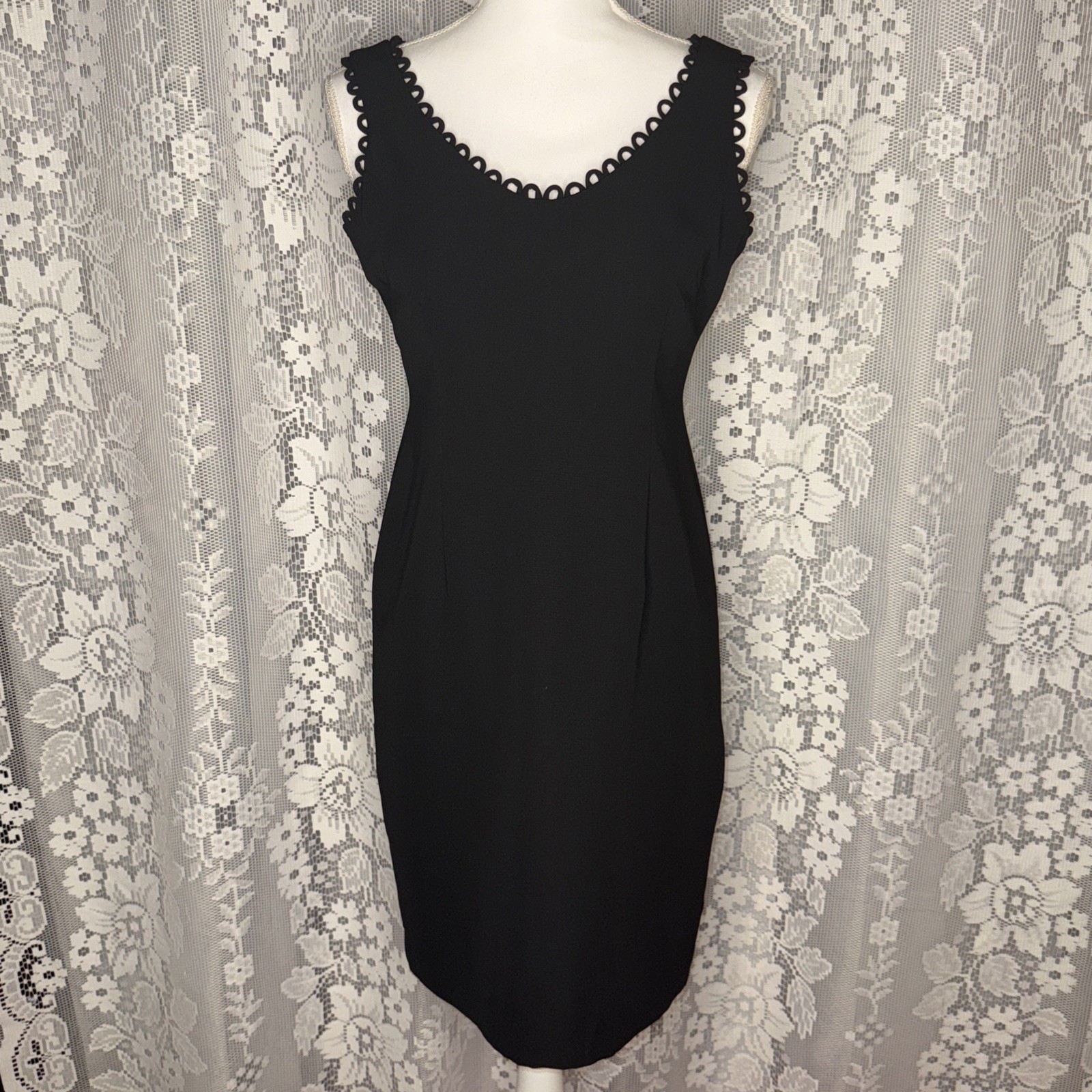 Vintage Danny & Nicole New York Little Black Sleeveless Lined Darted Dress 4P