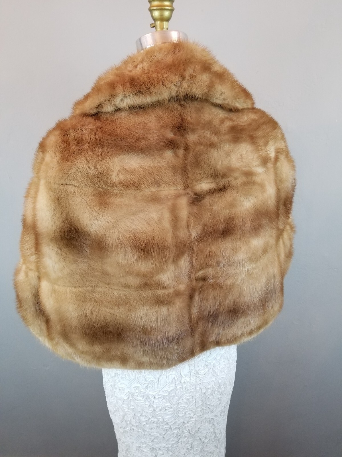 Vintage Golden Mink Stole Fur La Belle Furs * Bridal Mink Cape Capelet * 1930’s