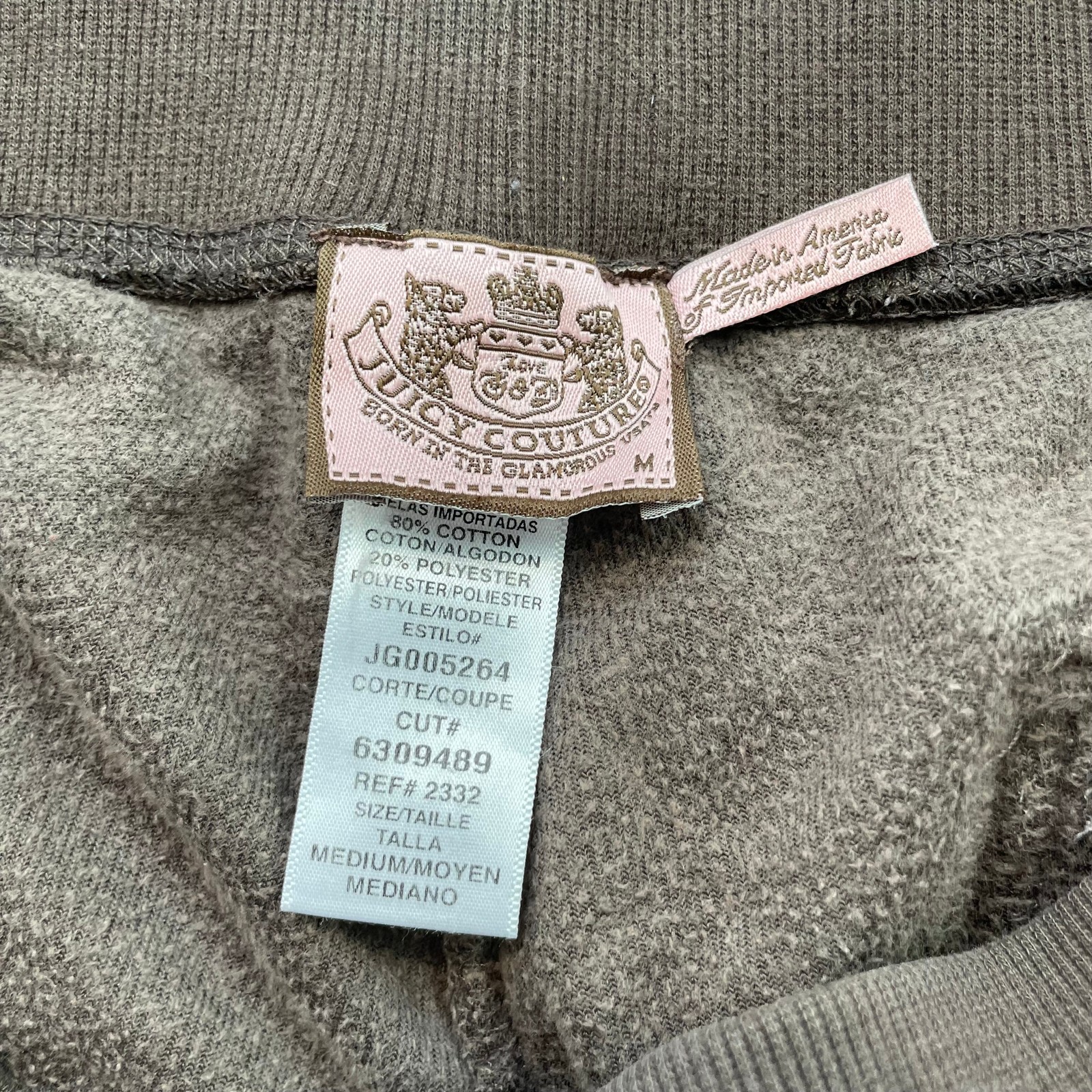 Juicy Couture Women’s Brown Velour Flared Track Pant Pockets Loungewear Size M
