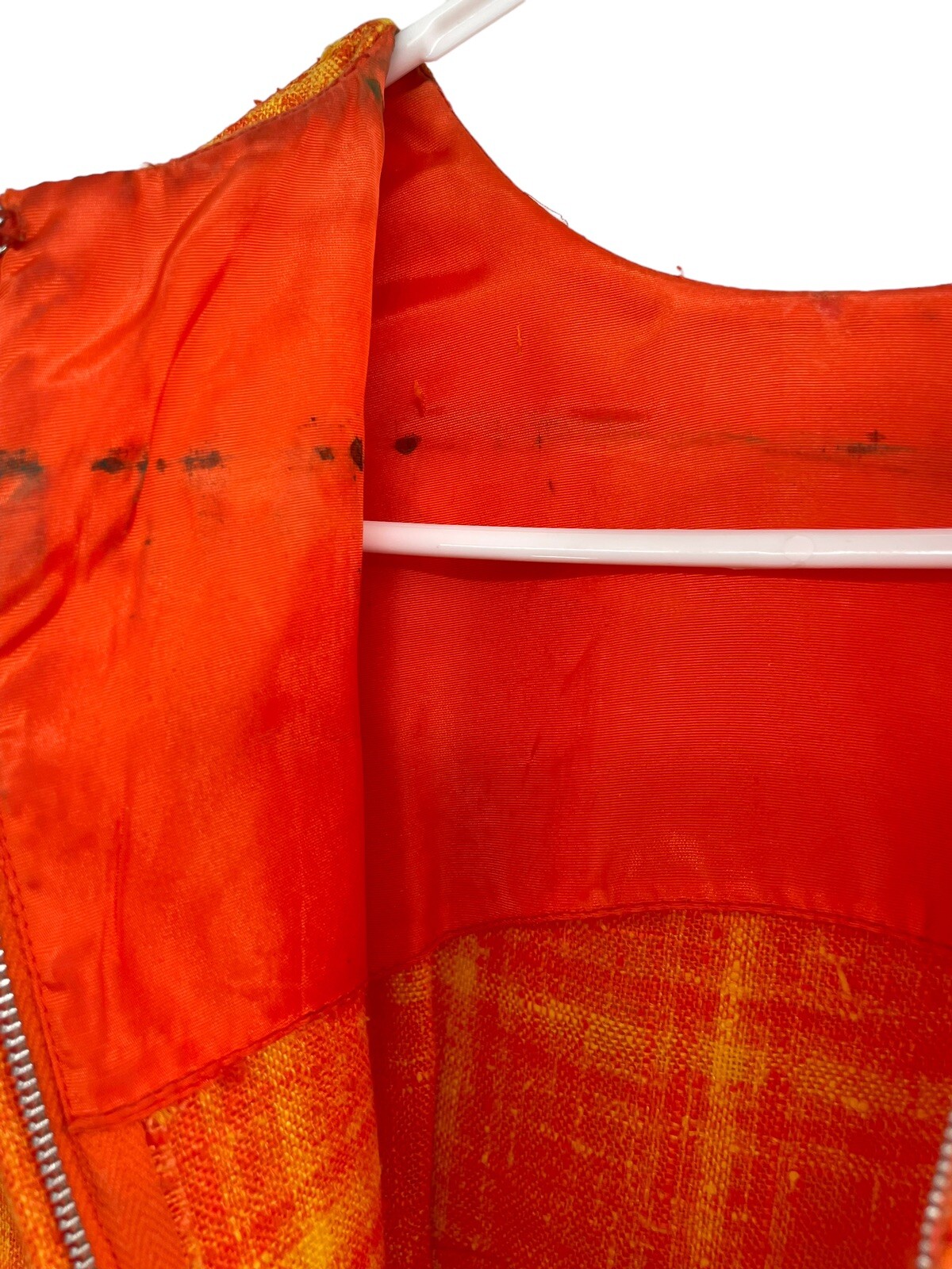 Vintage Stacy Ames Tweed Windowpane Sheath Dress Burnt Orange size 14