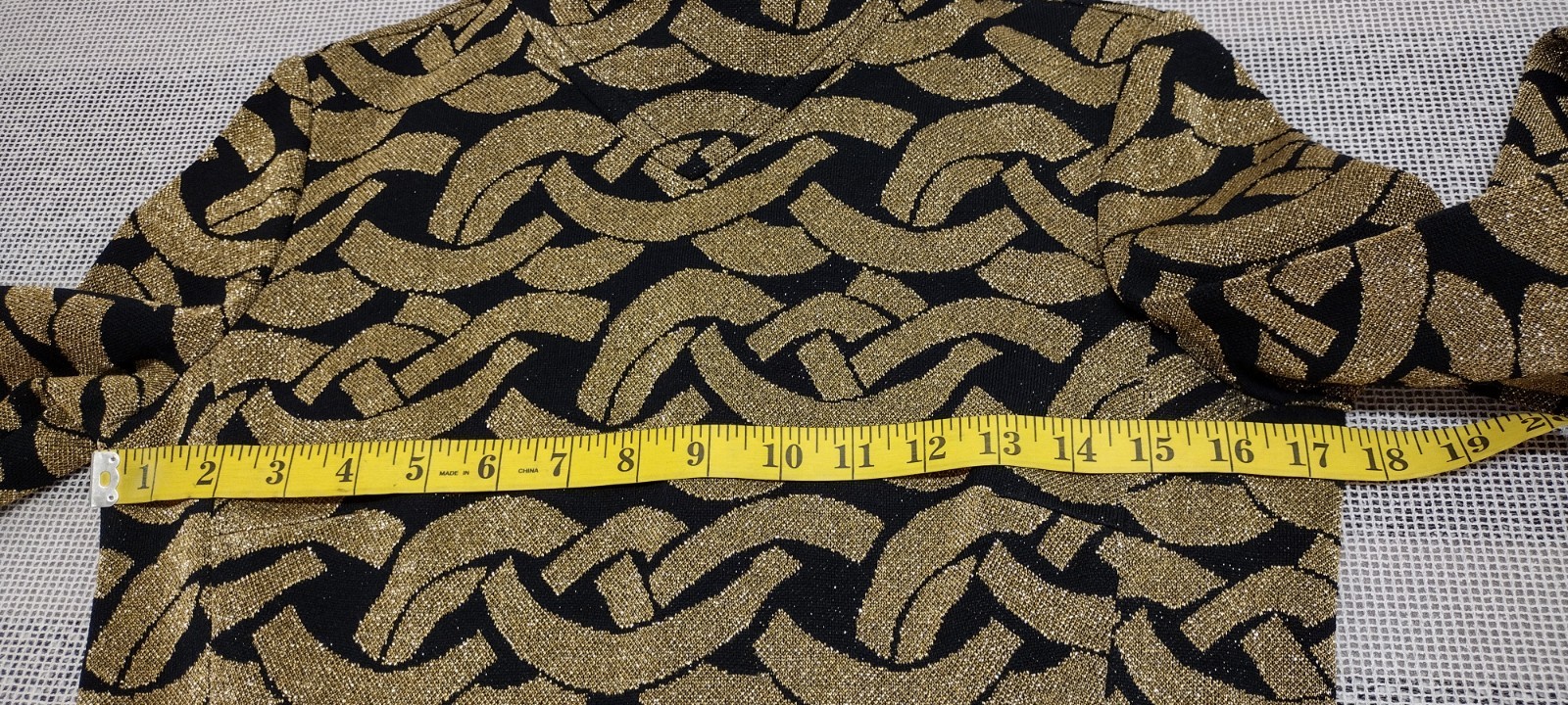 Vintage 60s Mod Mini Dress Gold Metallic Virgin Wool KIMBERLY M MOCK LONG SLEEVE