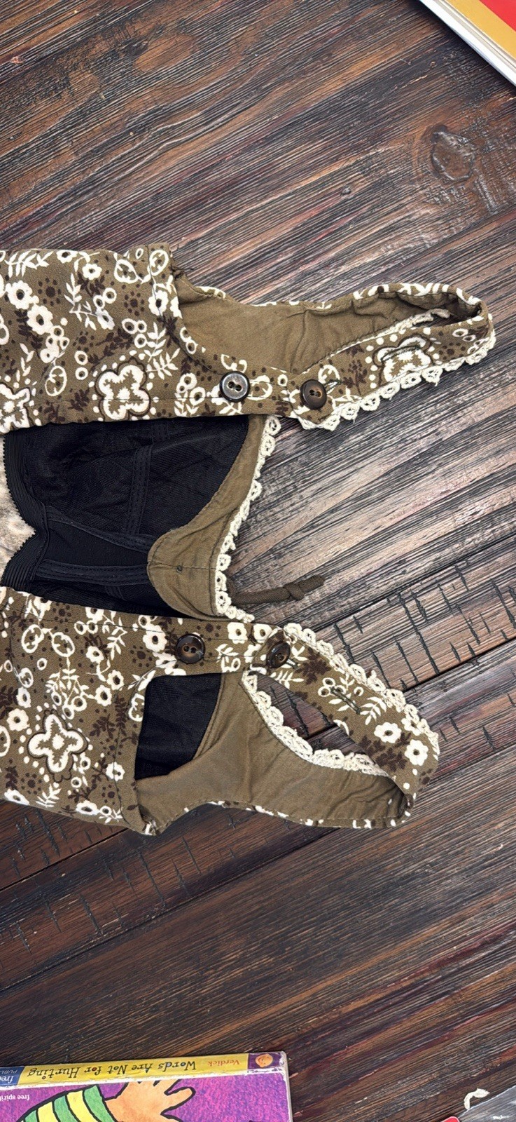 Vintage 60s Par Form One Piece Swimsuit Earth Tone Mod Calico Lace Bathing Suit